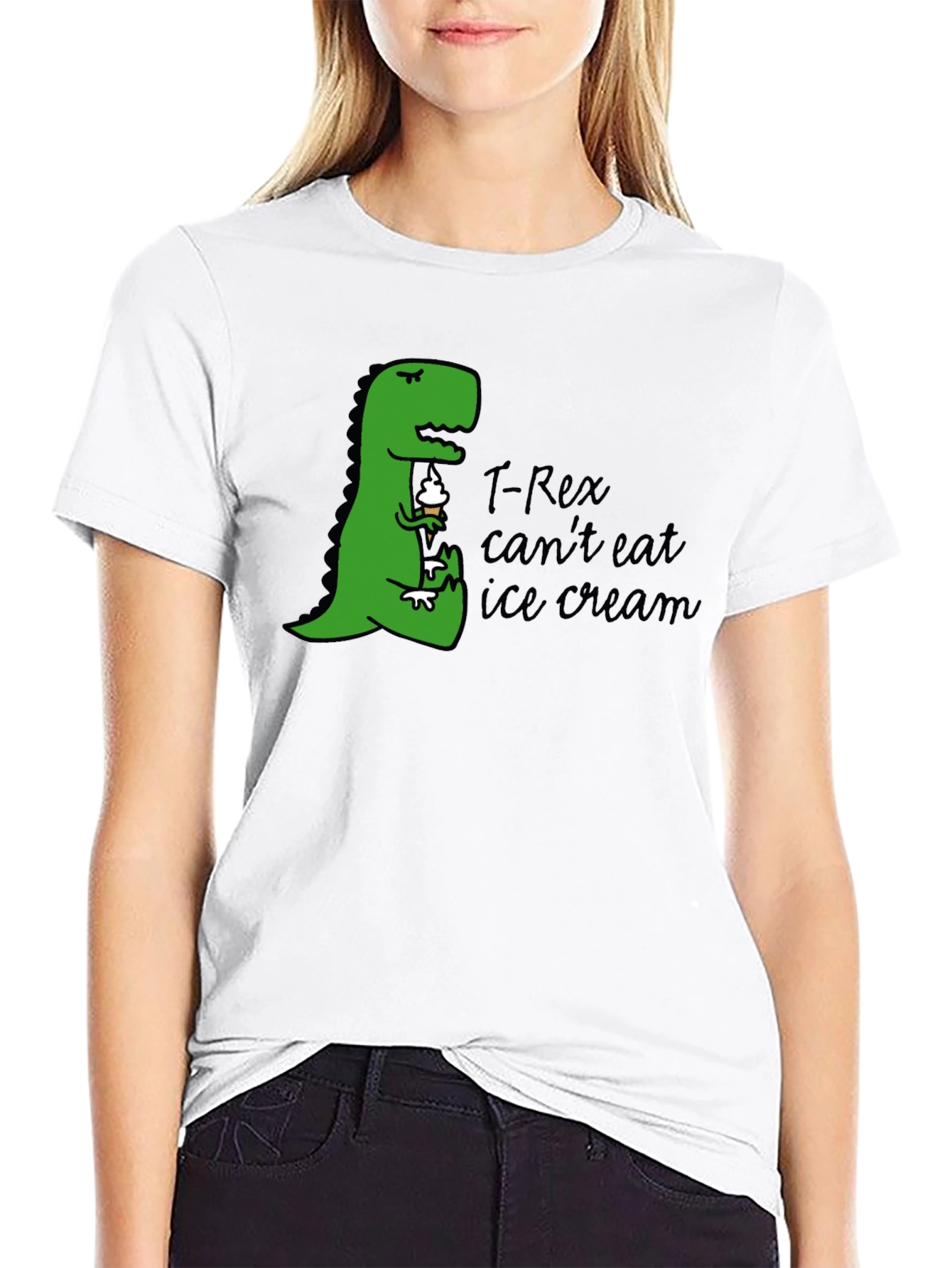 T-Rex Ice Cream Humor Graphic Tee