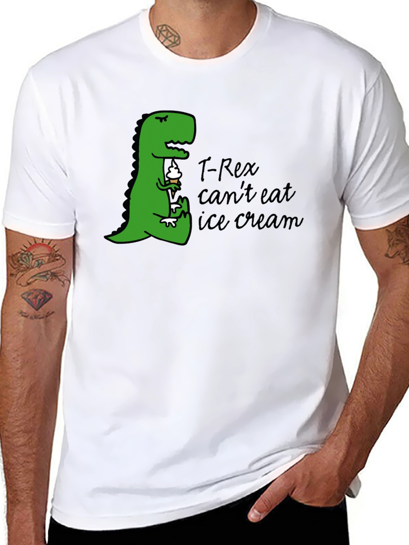 T-Rex Ice Cream Humor Graphic Tee