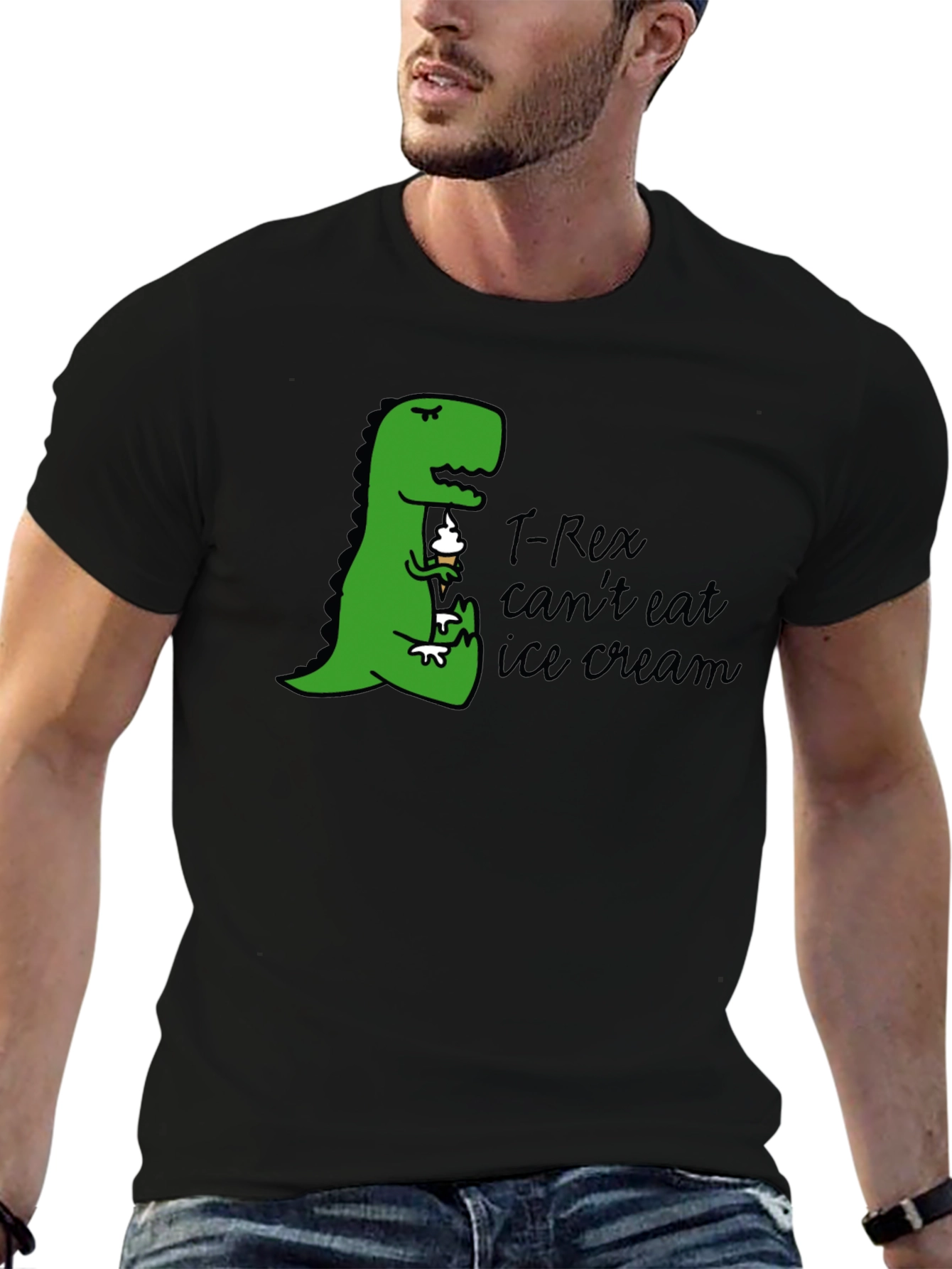 T-Rex Ice Cream Humor Graphic Tee