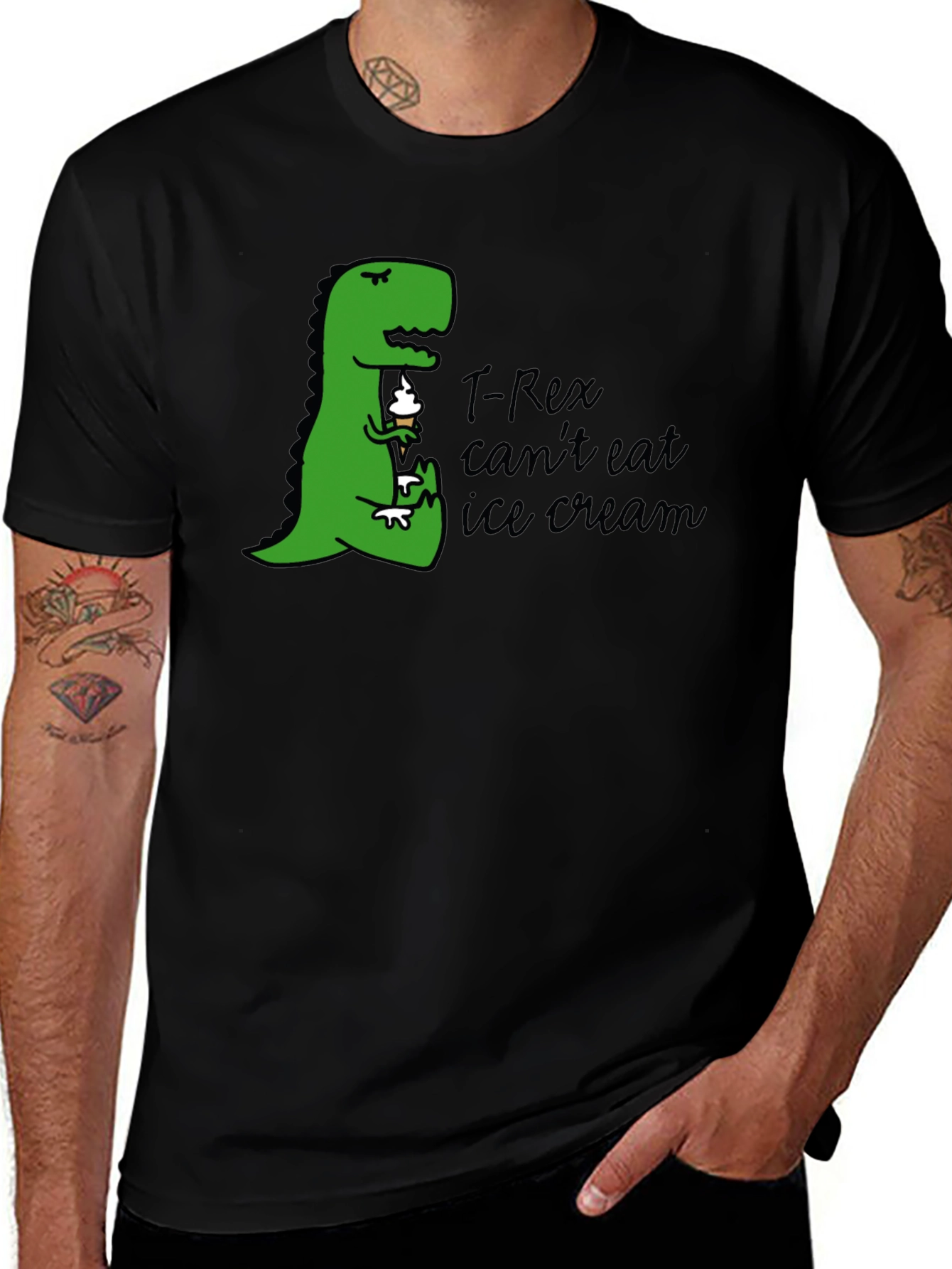 T-Rex Ice Cream Humor Graphic Tee