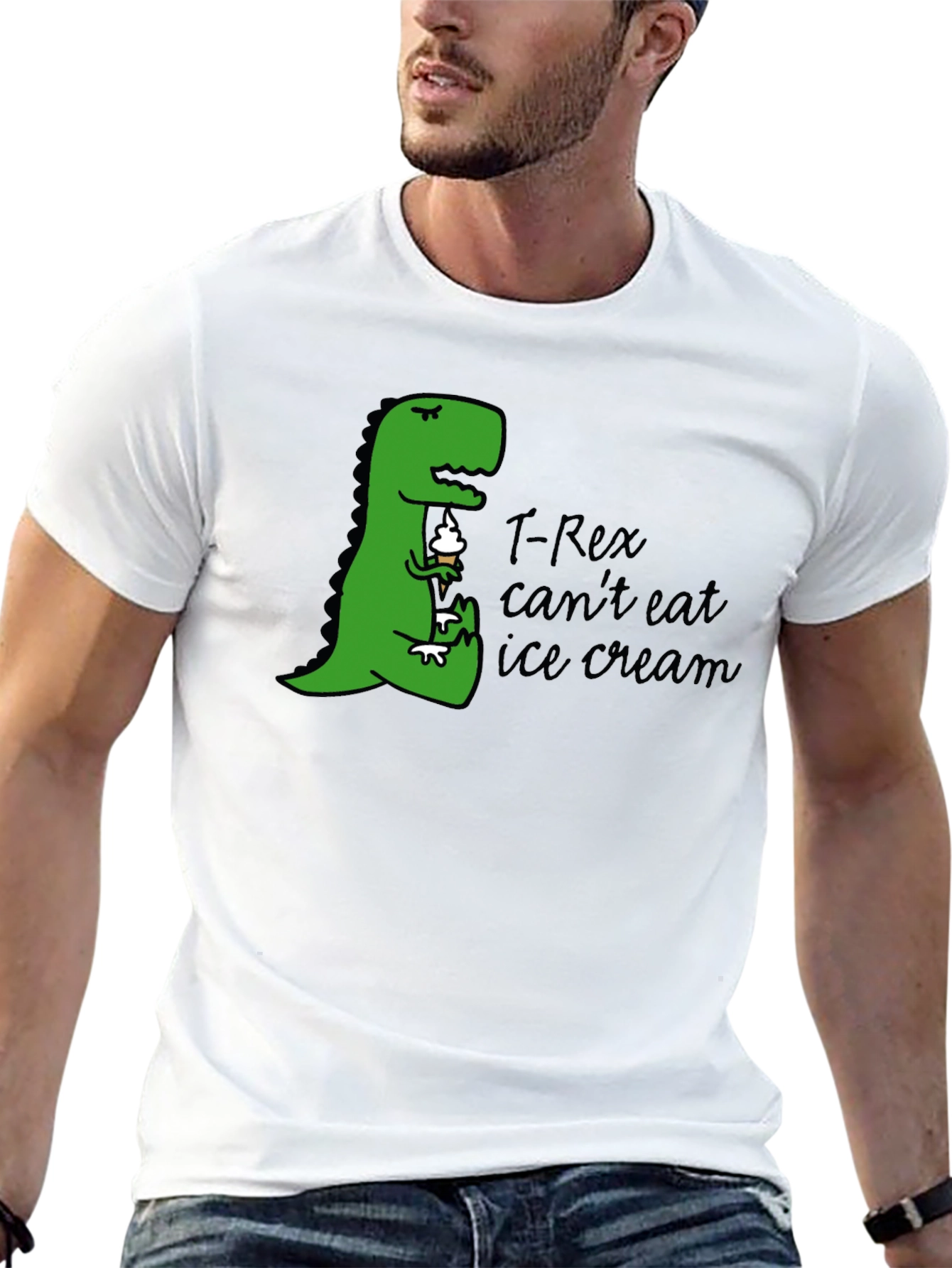 T-Rex Ice Cream Humor Graphic Tee