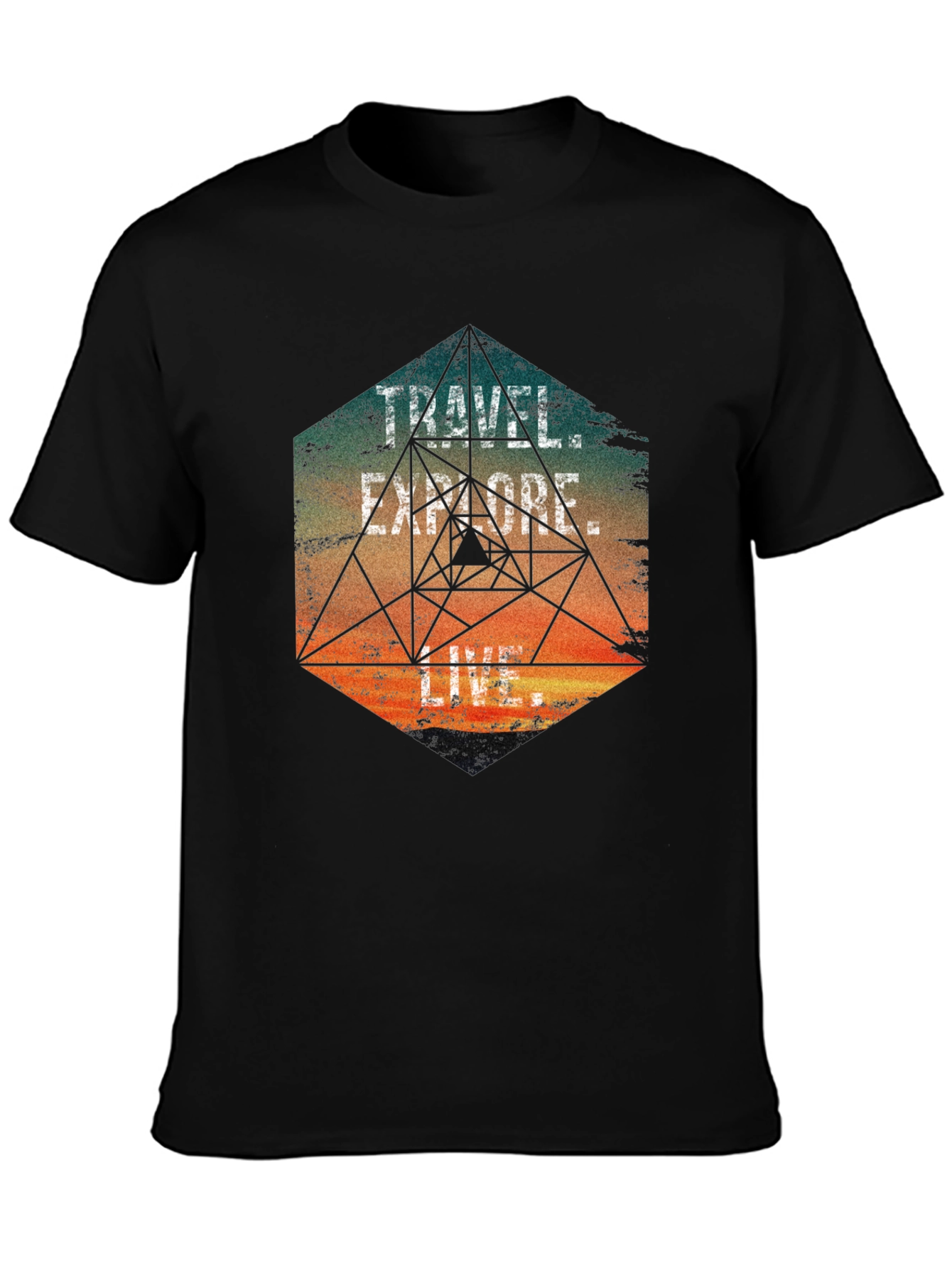 Travel Explore Live Mens Graphic T-Shirt