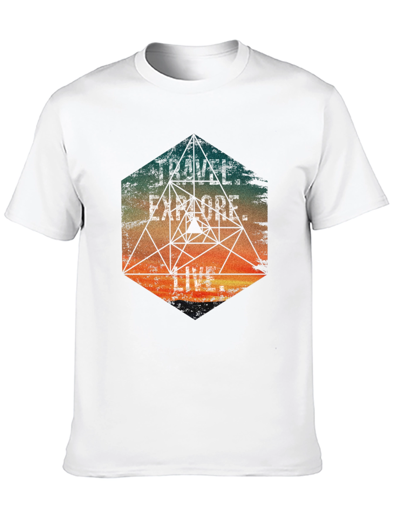 Travel Explore Live Mens Graphic T-Shirt
