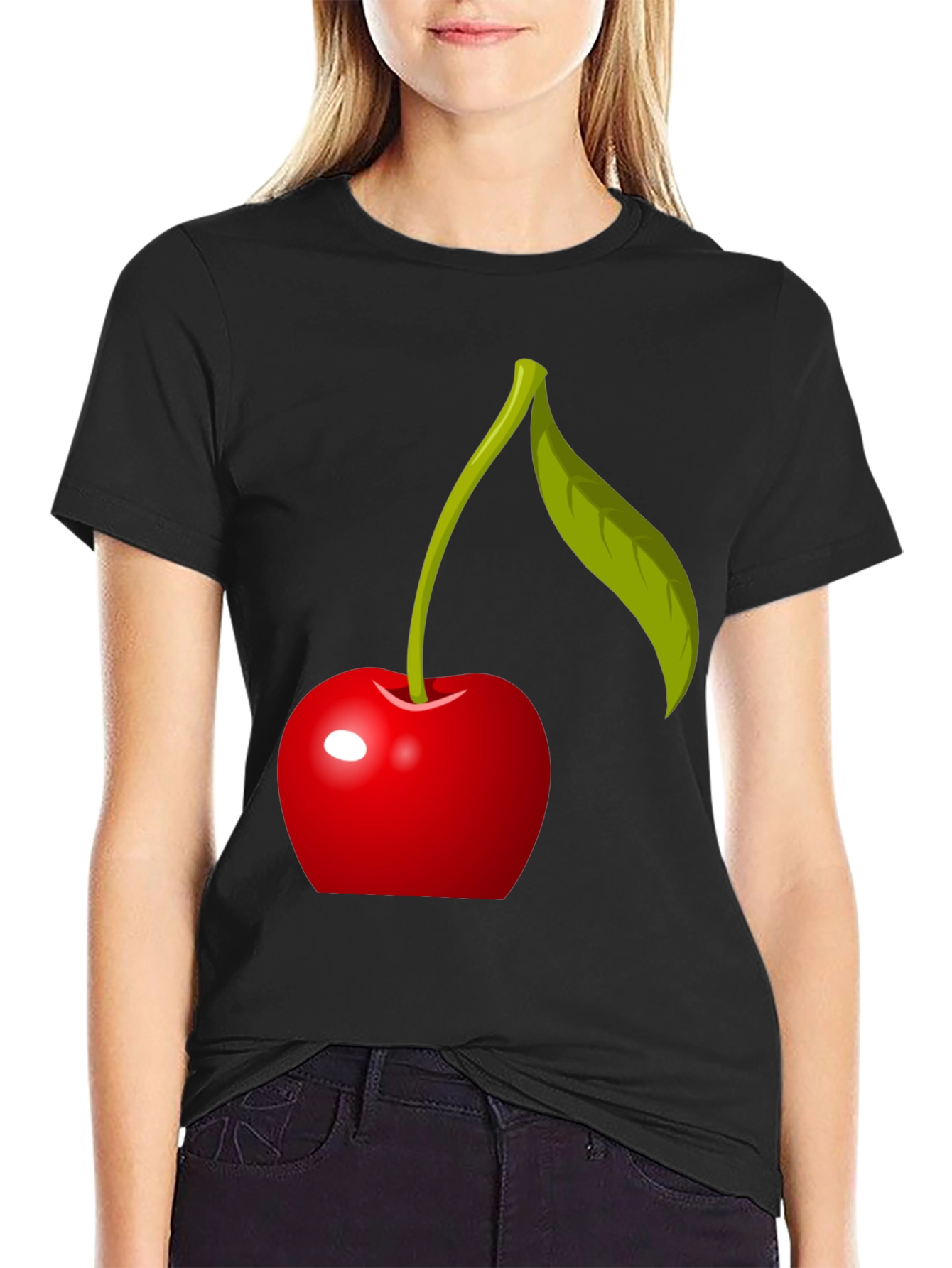 Cherry Graphic T-Shirt - Modern Fruit Design