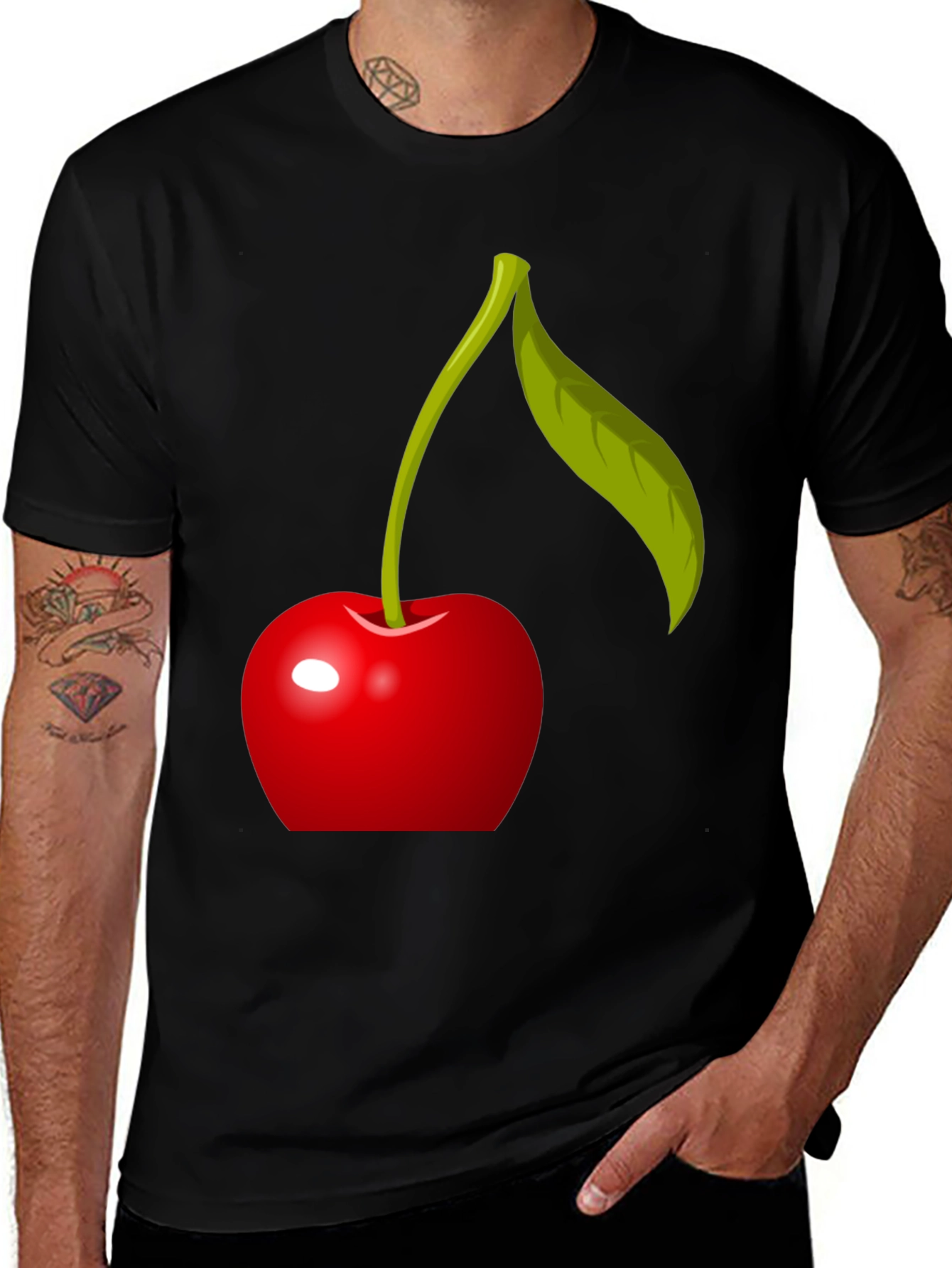Cherry Graphic T-Shirt - Modern Fruit Design
