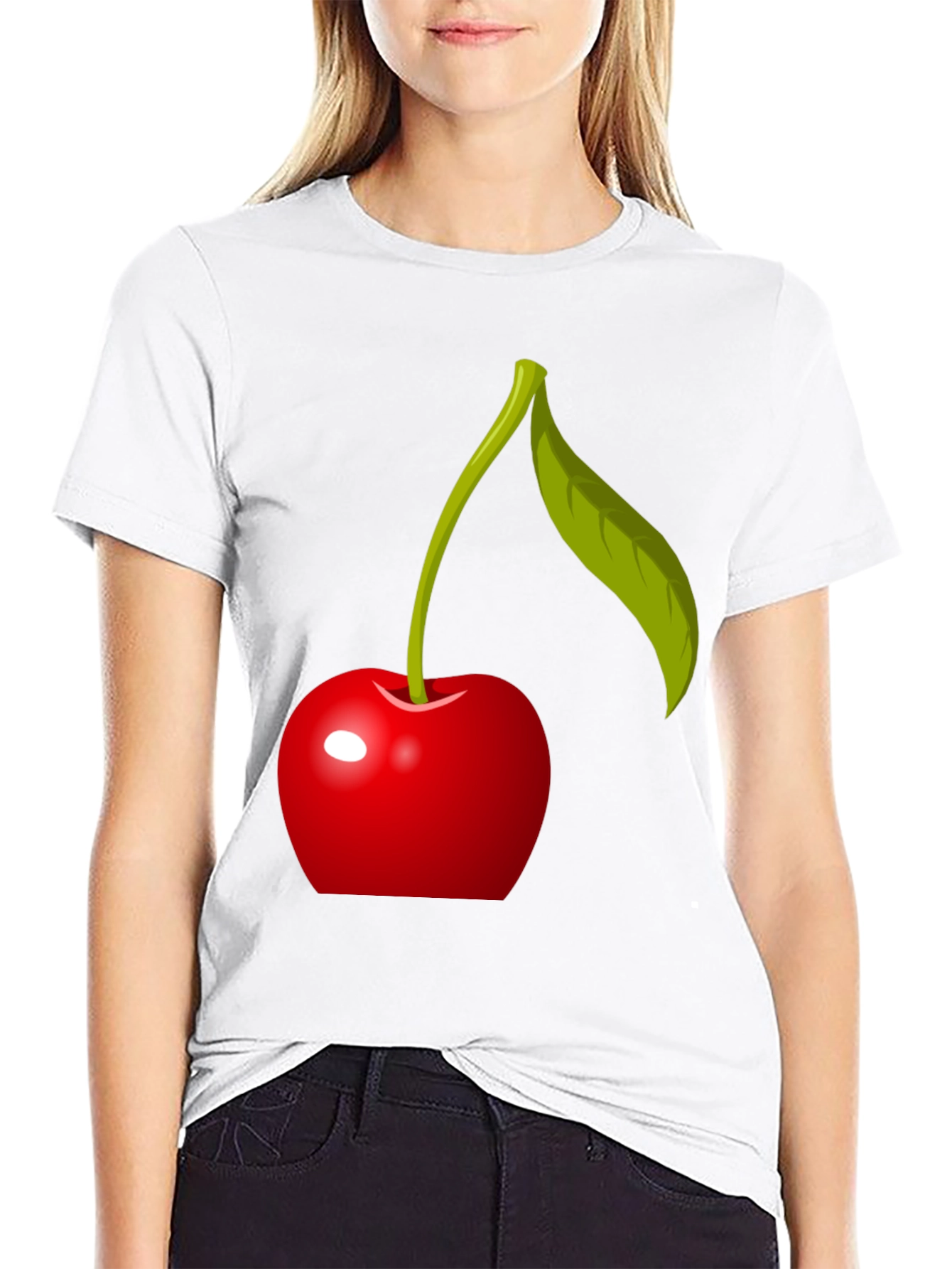 Cherry Graphic T-Shirt - Modern Fruit Design