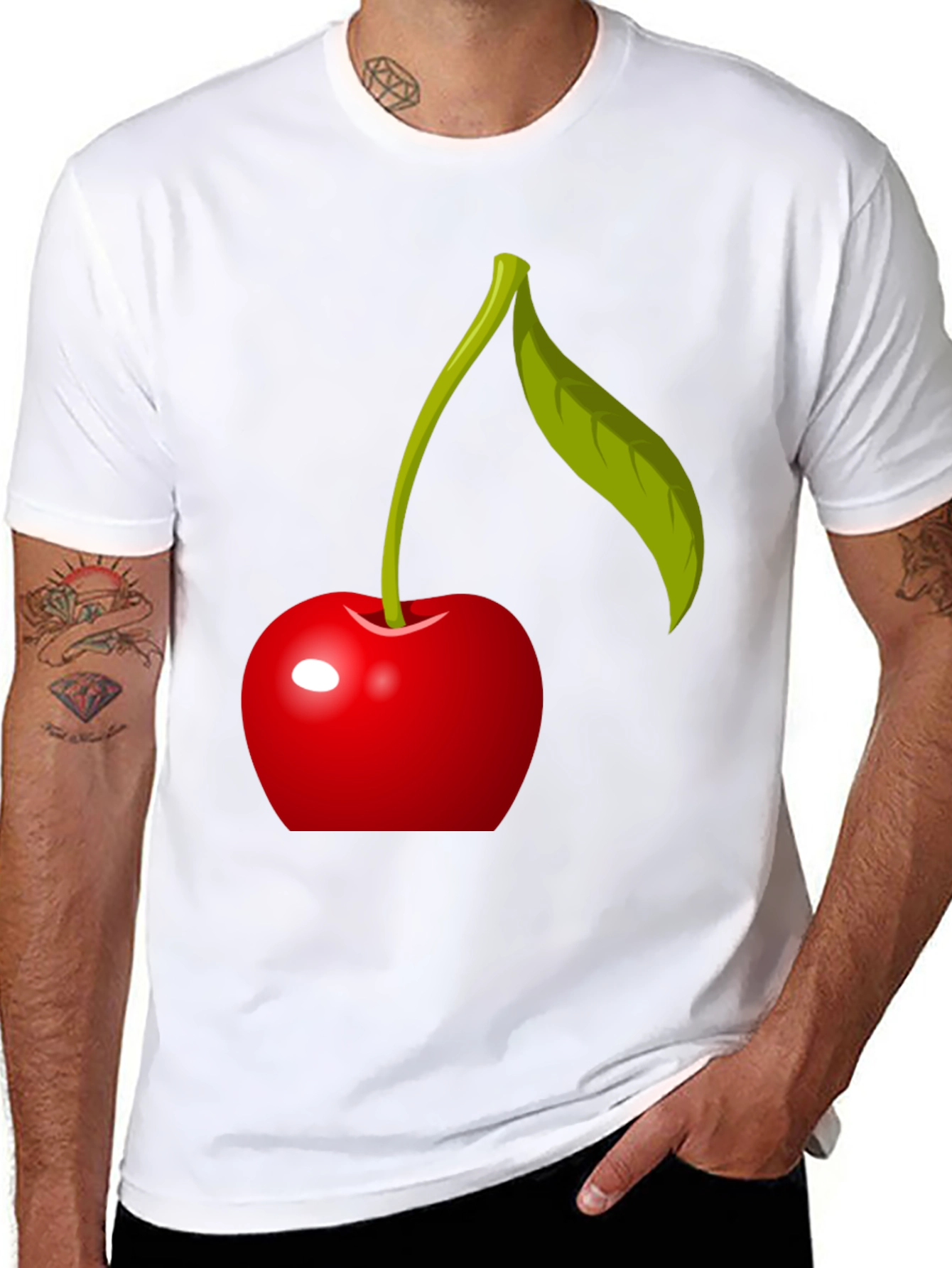 Cherry Graphic T-Shirt - Modern Fruit Design