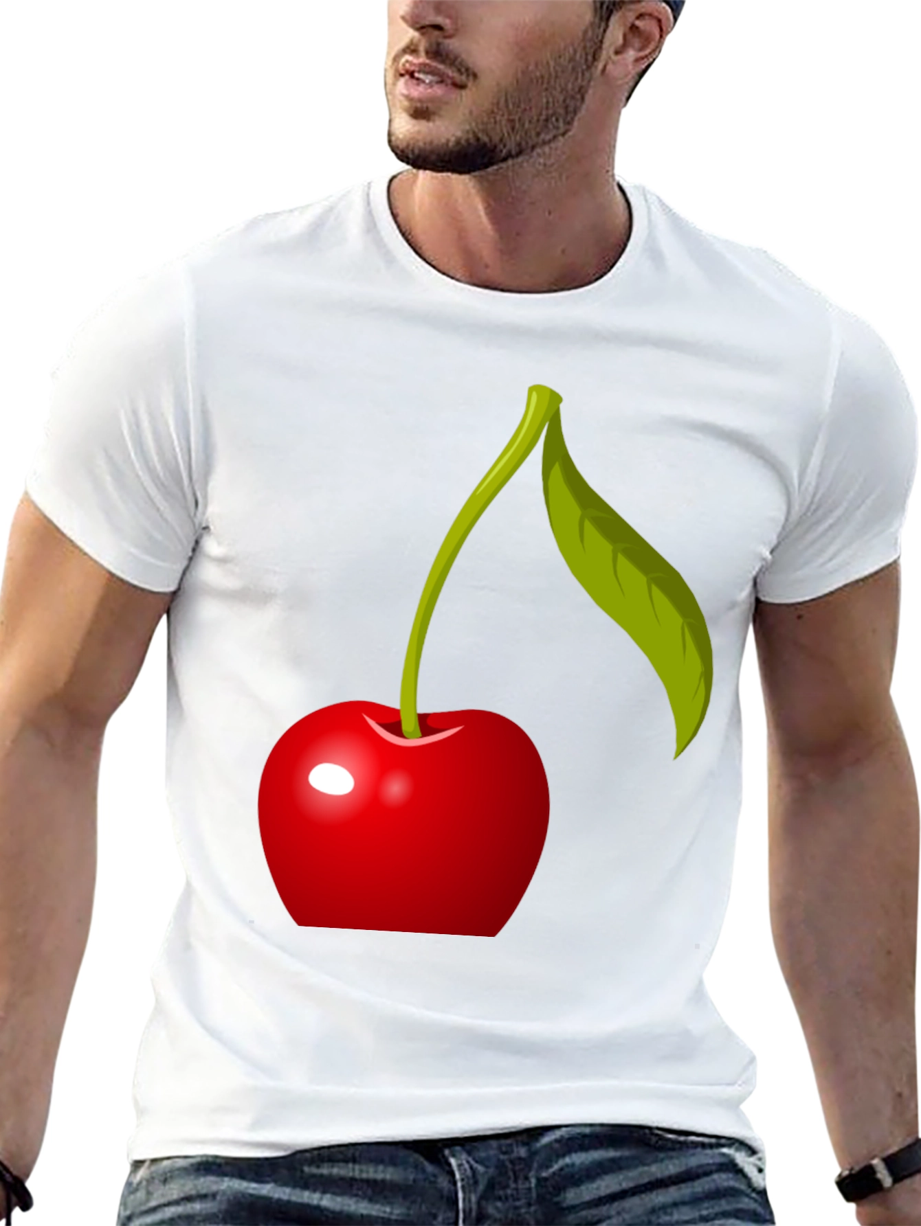 Cherry Graphic T-Shirt - Modern Fruit Design