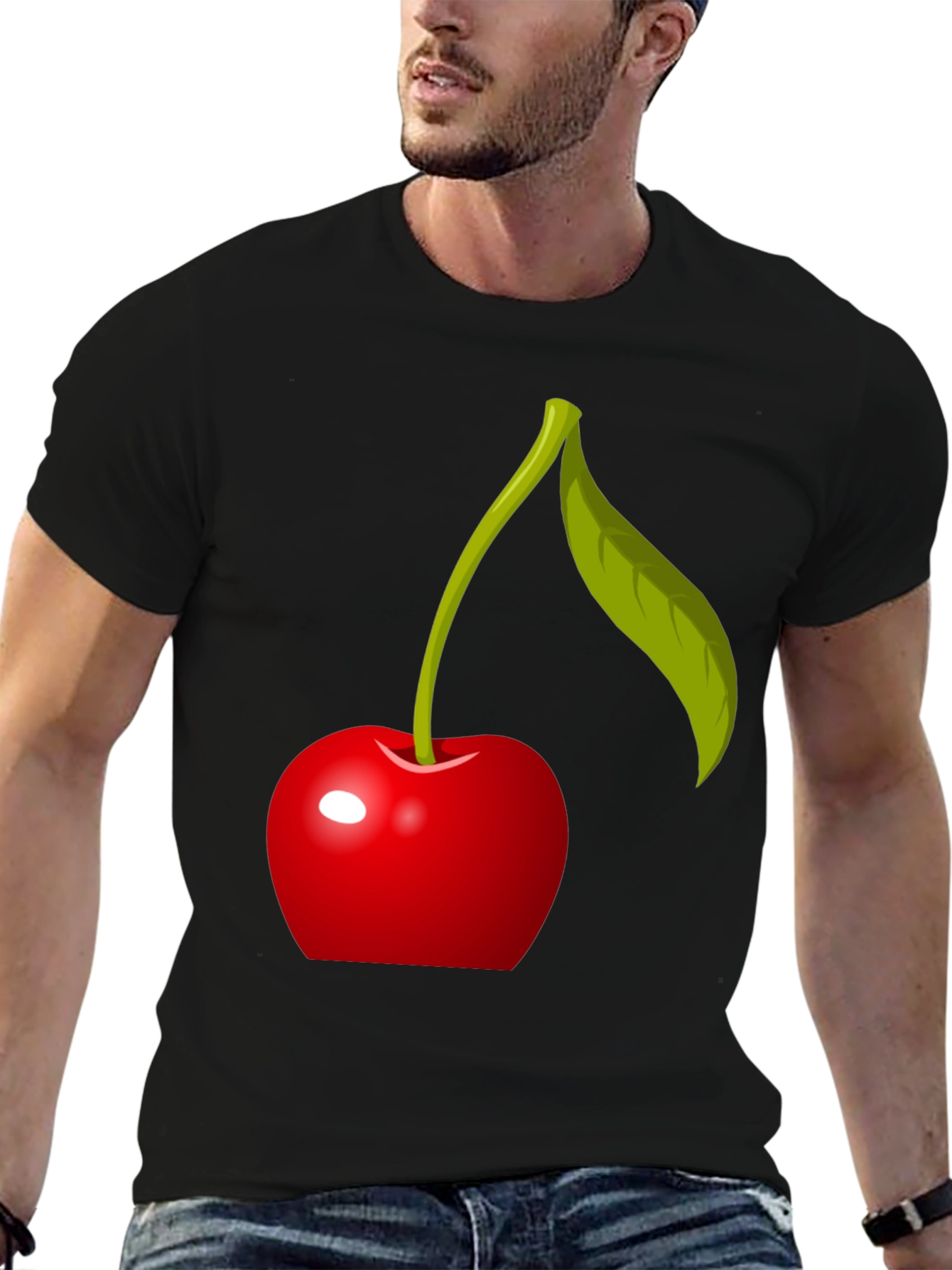 Cherry Graphic T-Shirt - Modern Fruit Design