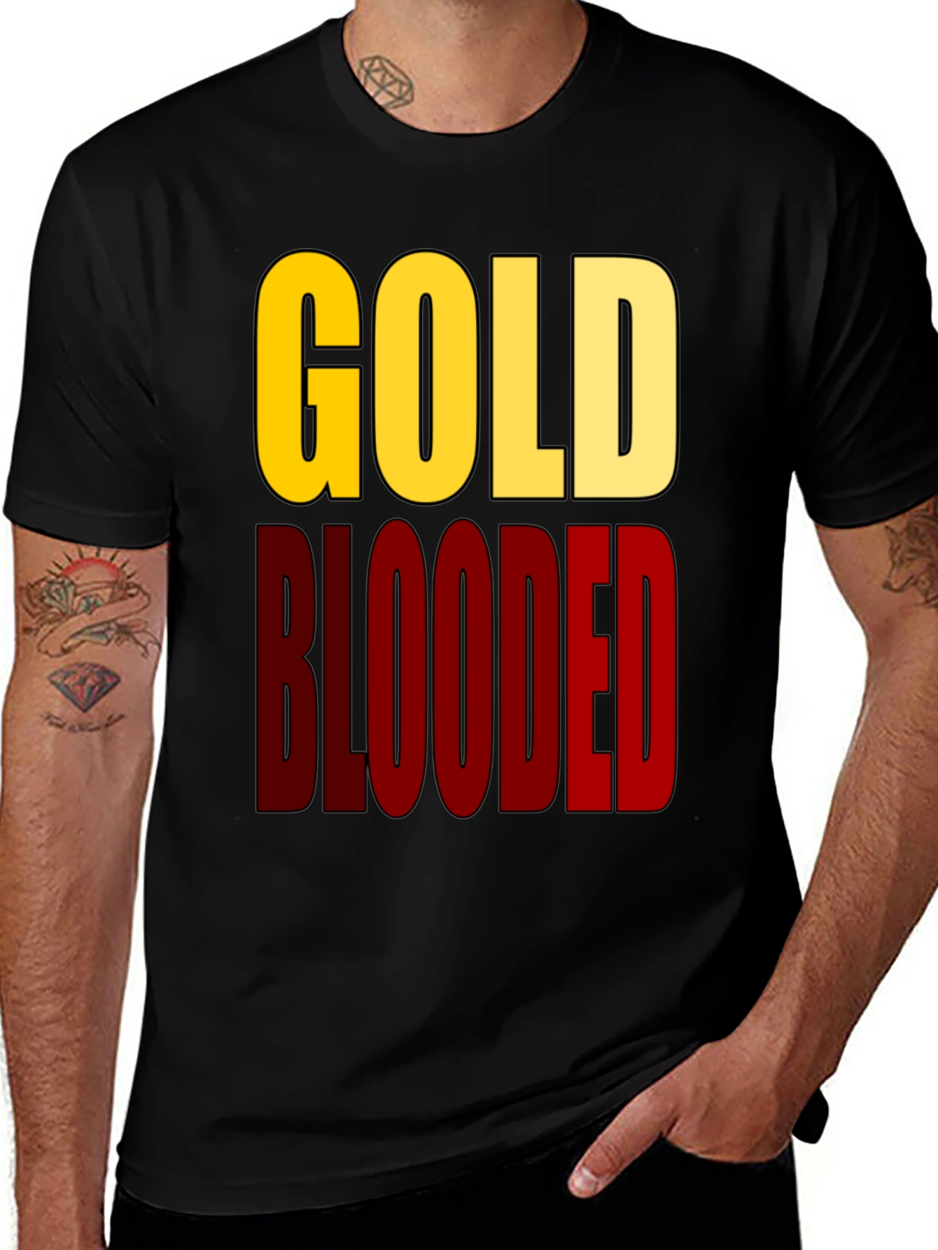 Gold Blooded Graphic Tee - Black Cotton T-Shirt