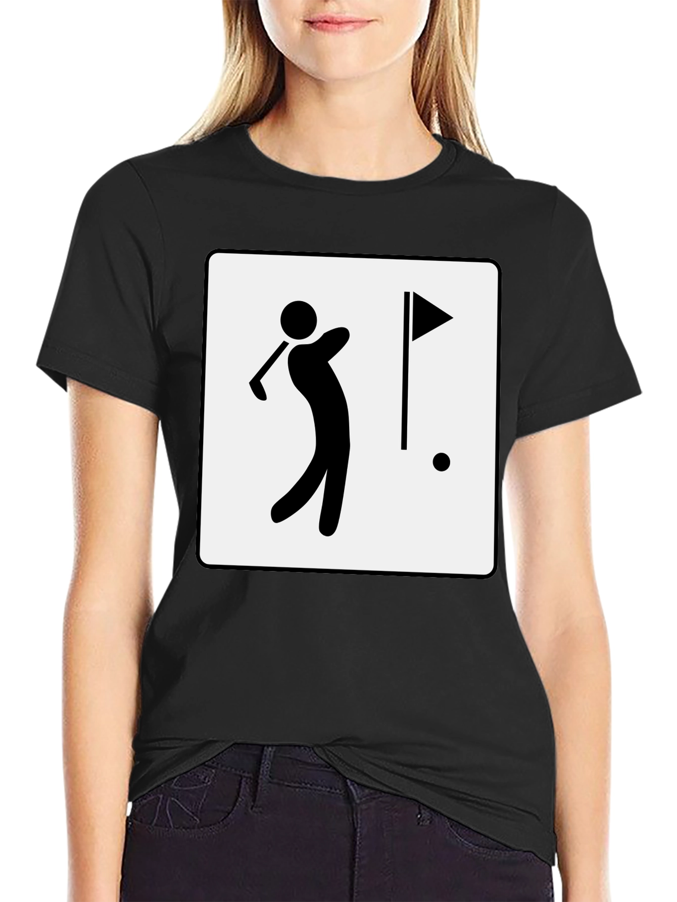 Golf Player Graphic Tee - Black