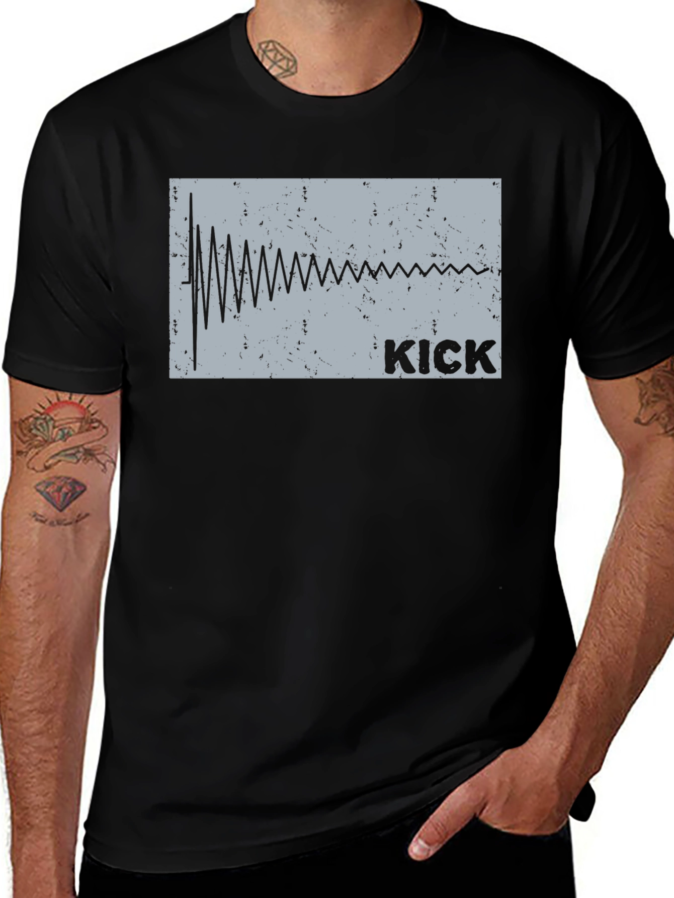 Kick Drum Waveform T-Shirt - Music Producer Tee