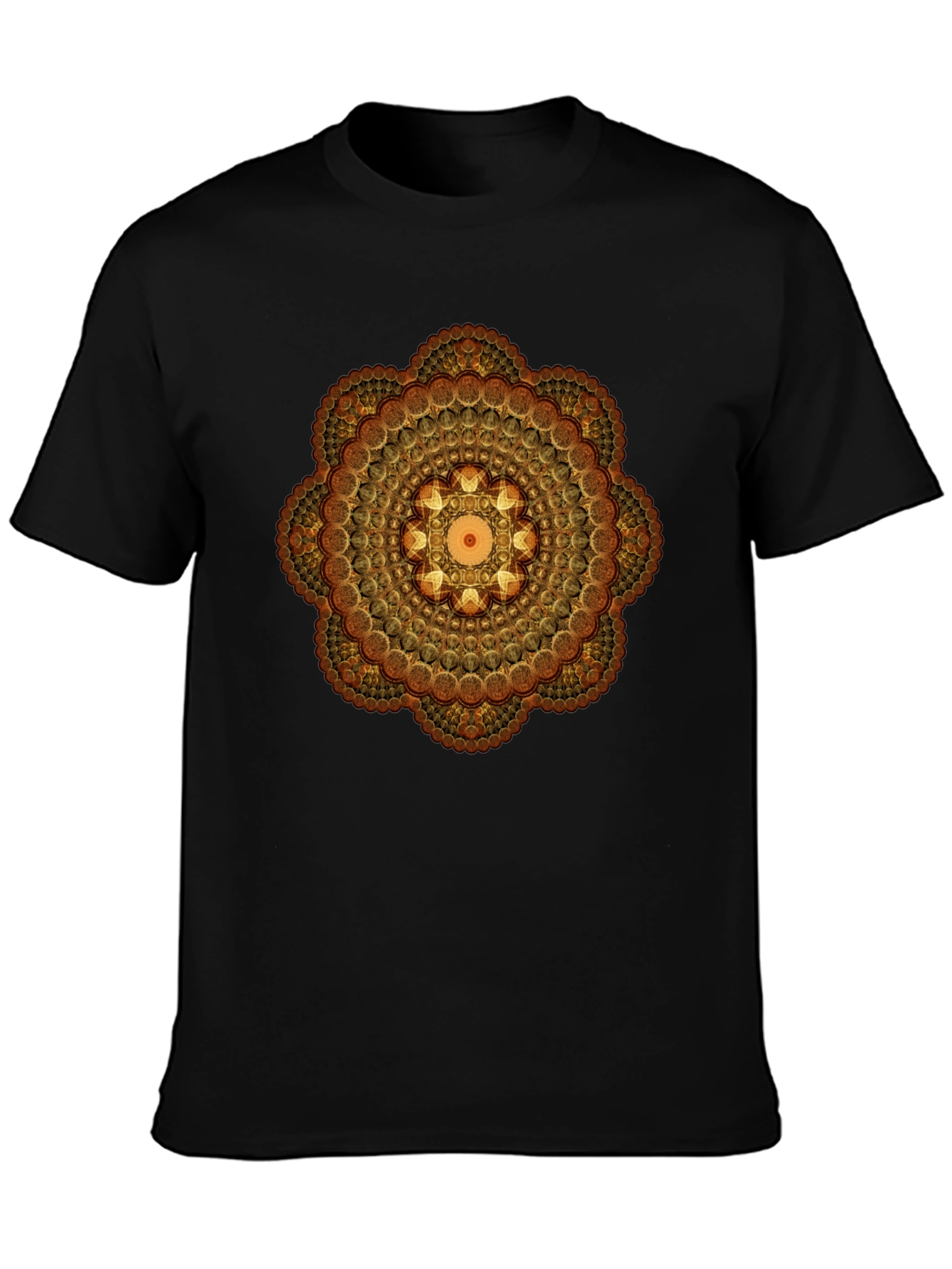 Geometric Mandala Graphic Tee - Black
