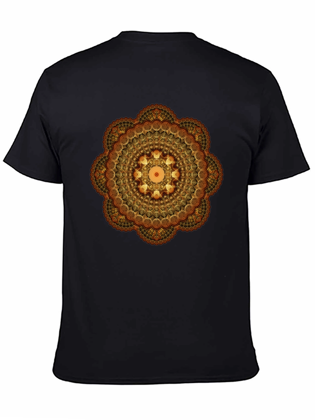 Geometric Mandala Graphic Tee - Black