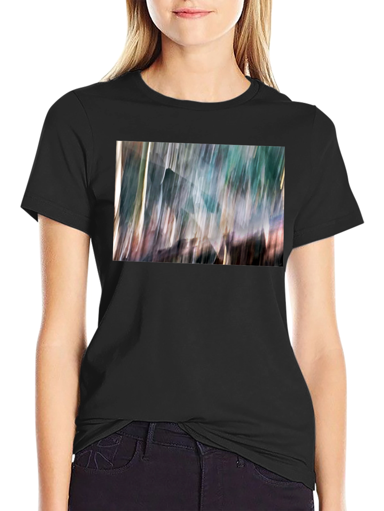 Abstract Print Black T-Shirt