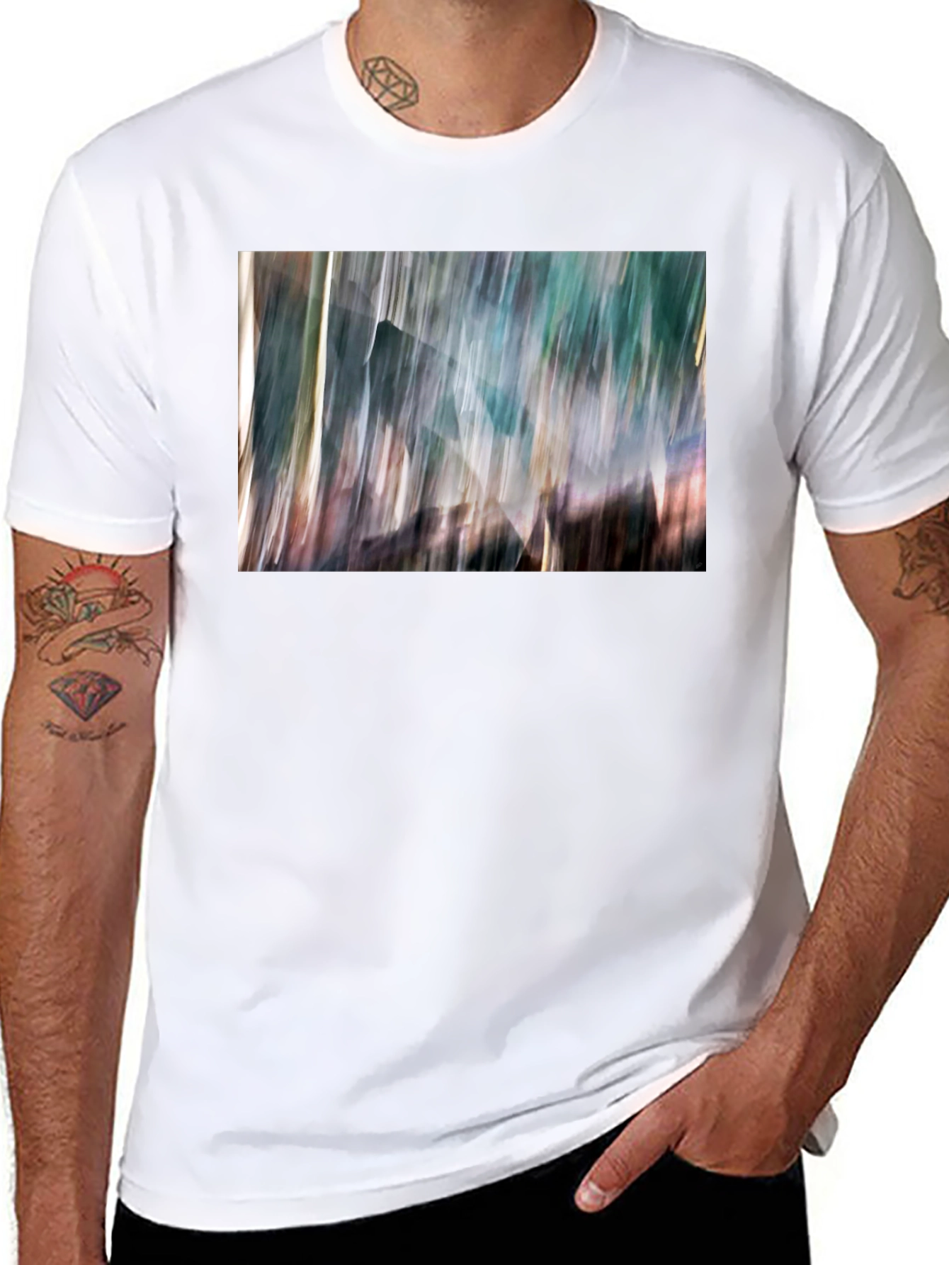 Abstract Print Black T-Shirt
