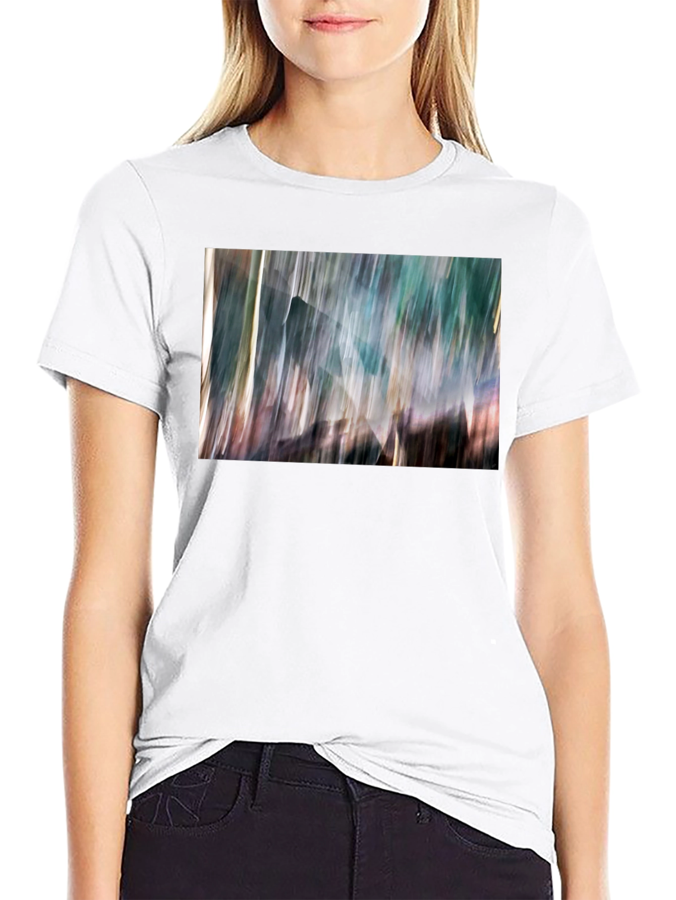 Abstract Print Black T-Shirt