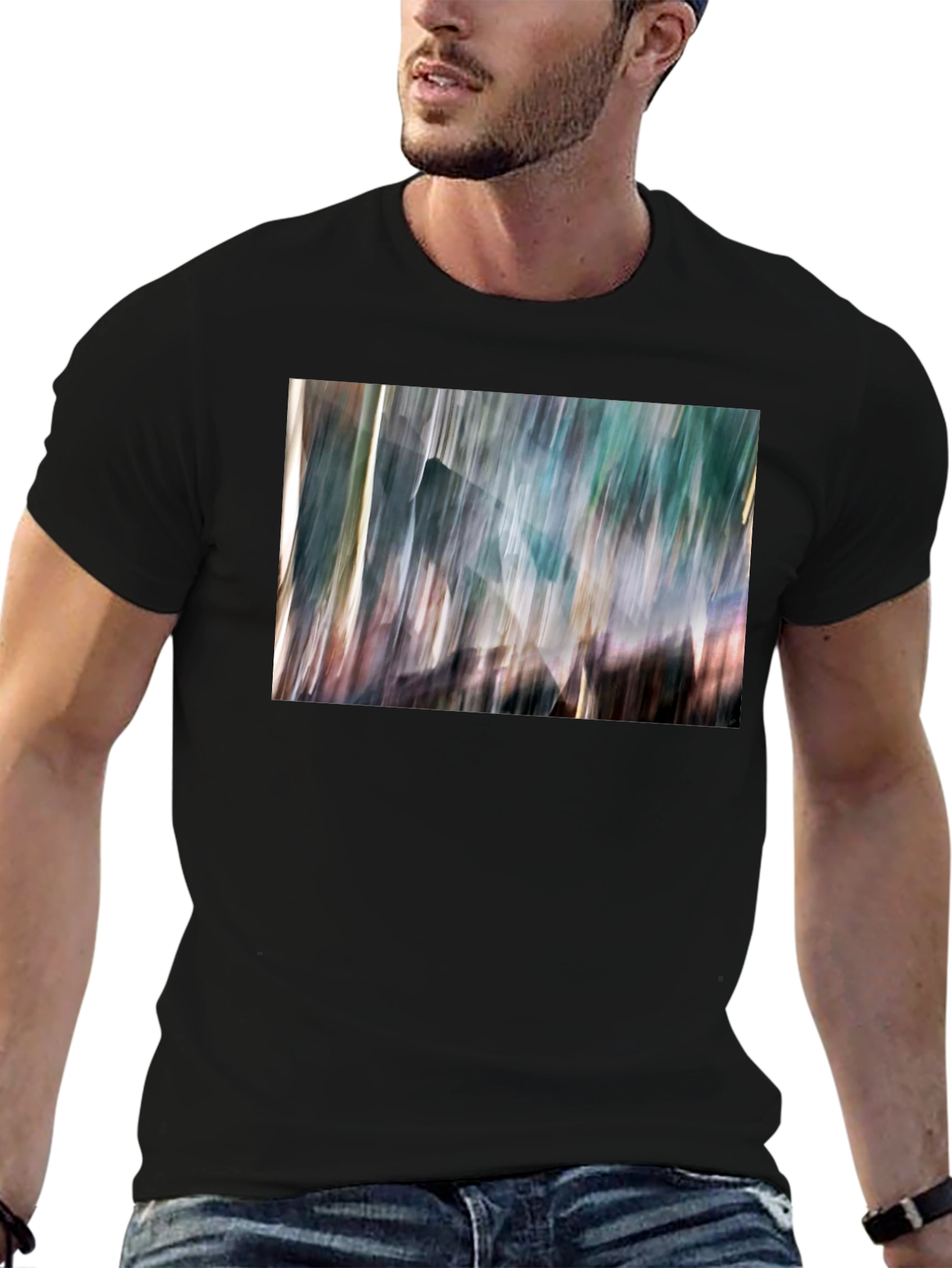 Abstract Print Black T-Shirt