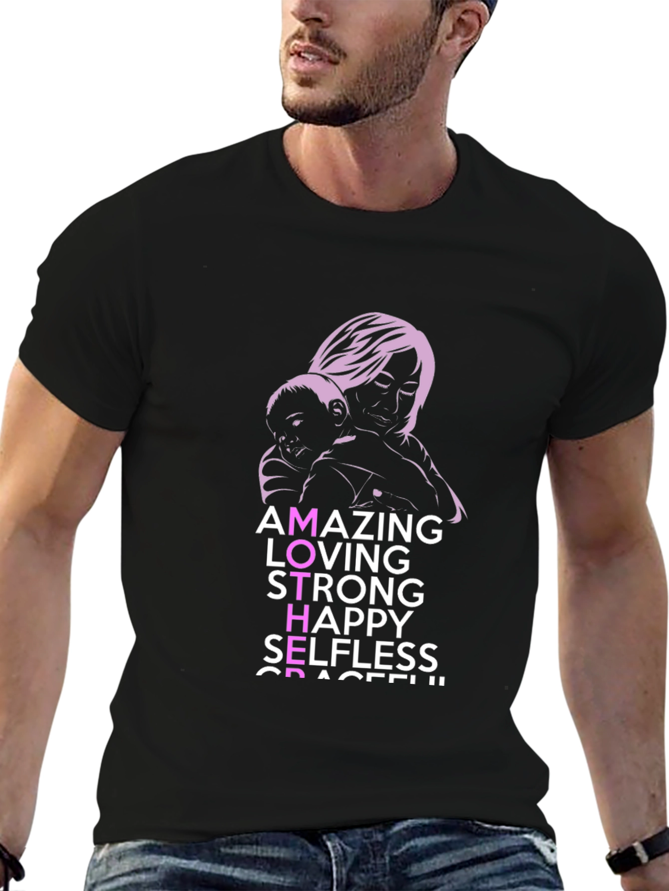 Amazing Mother Graphic Tee - Black