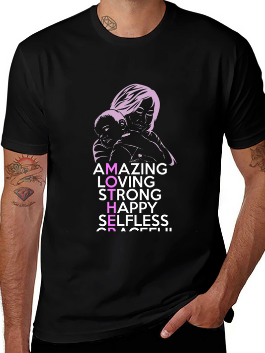 Amazing Mother Graphic Tee - Black