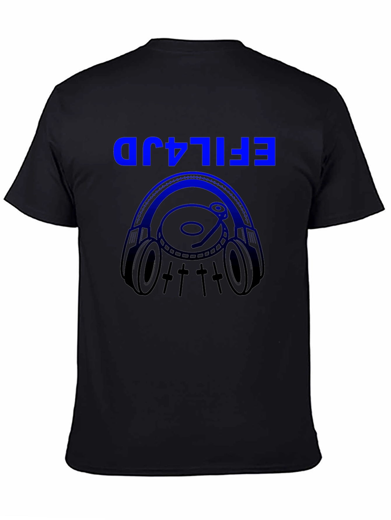 DJ Headphones Graphic T-Shirt - Black