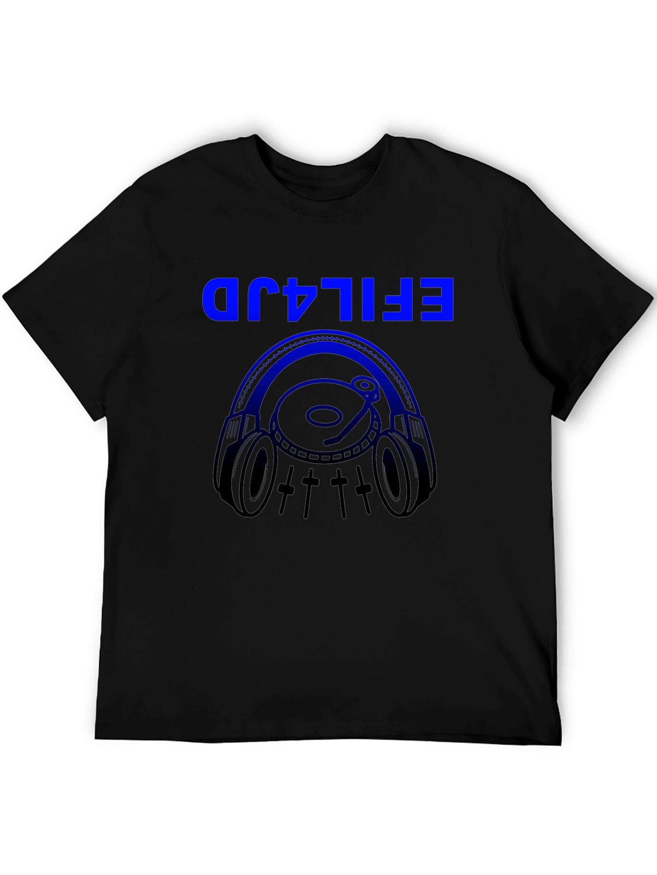 DJ Headphones Graphic T-Shirt - Black