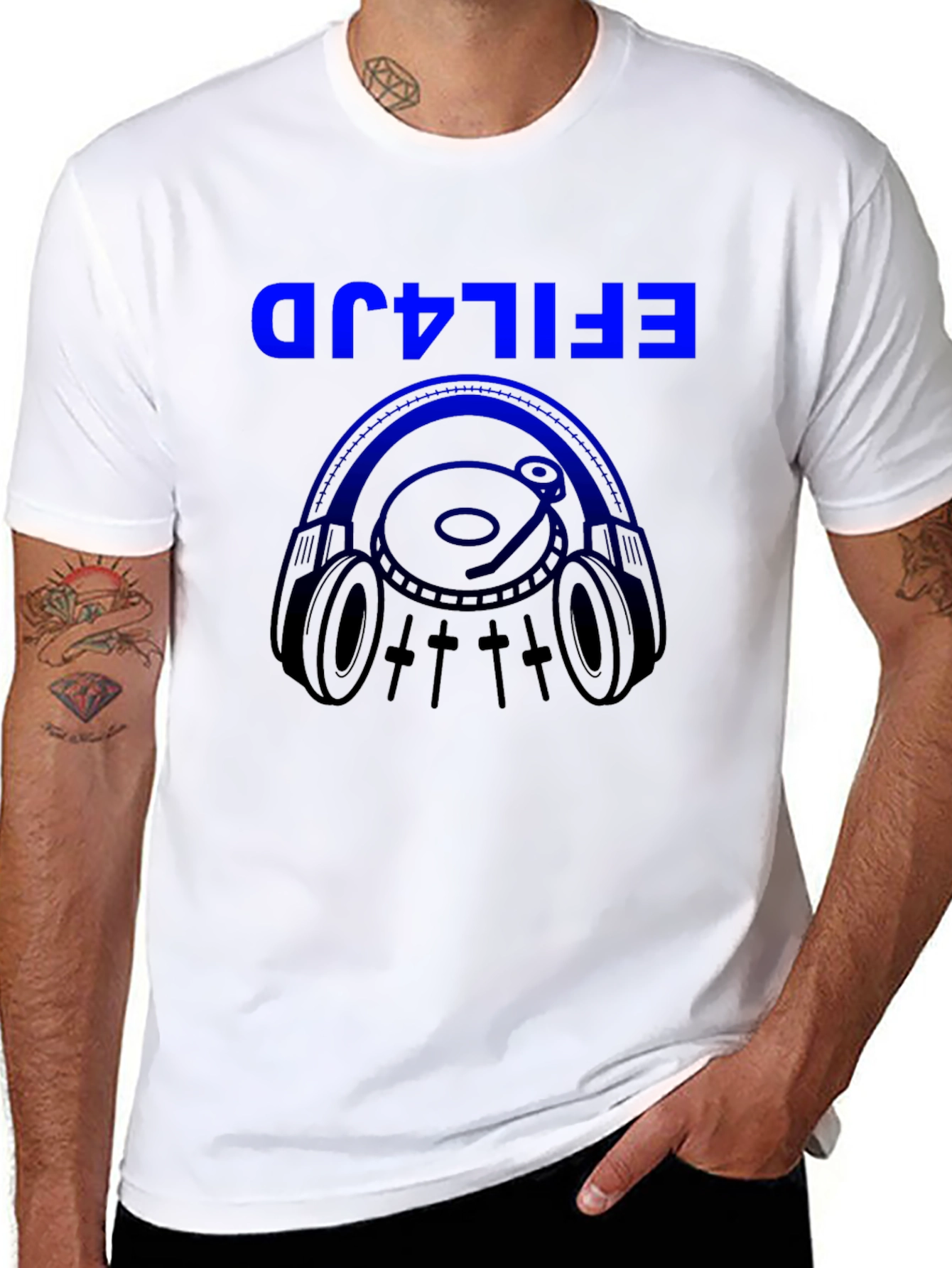 DJ Headphones Graphic T-Shirt - Black
