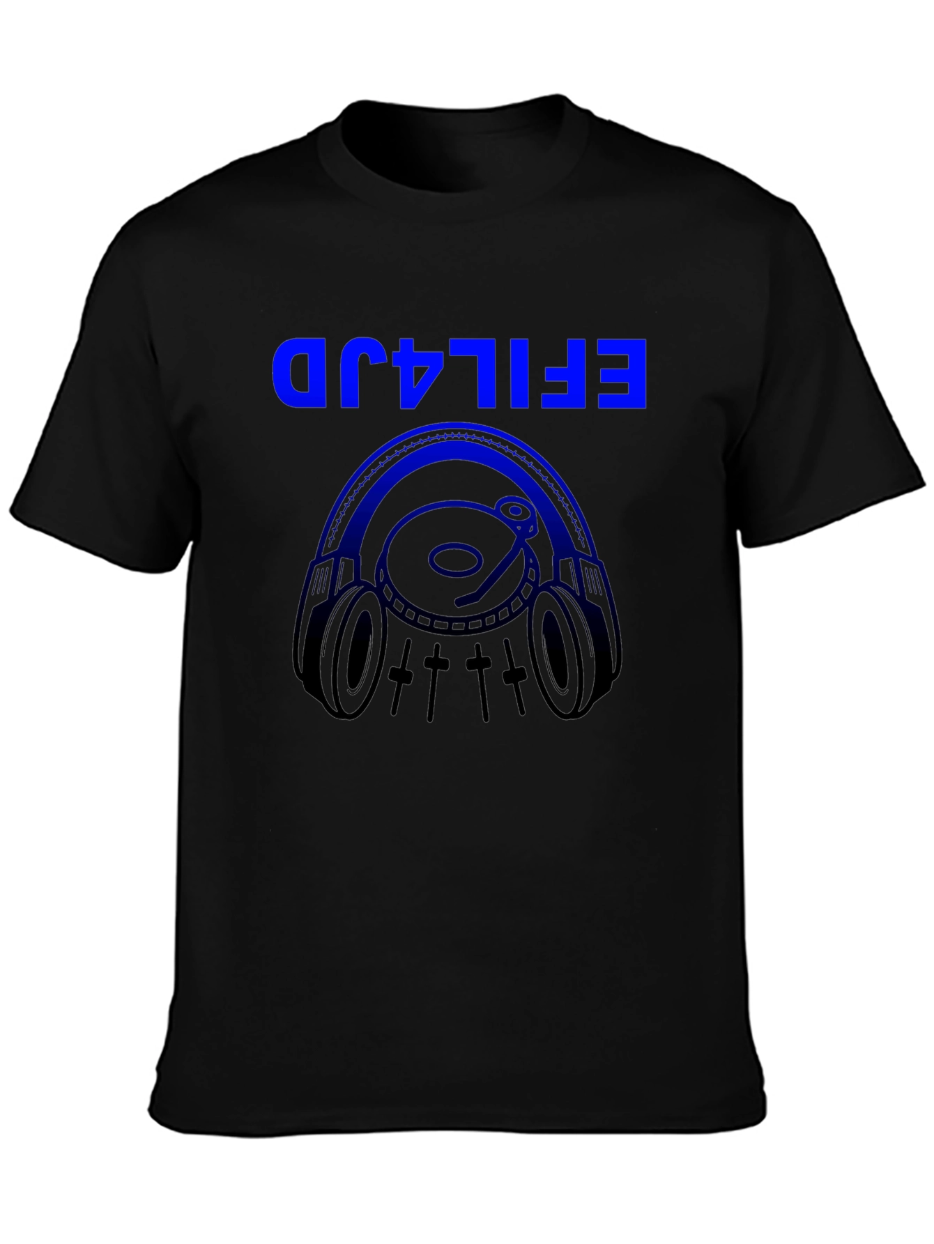 DJ Headphones Graphic T-Shirt - Black