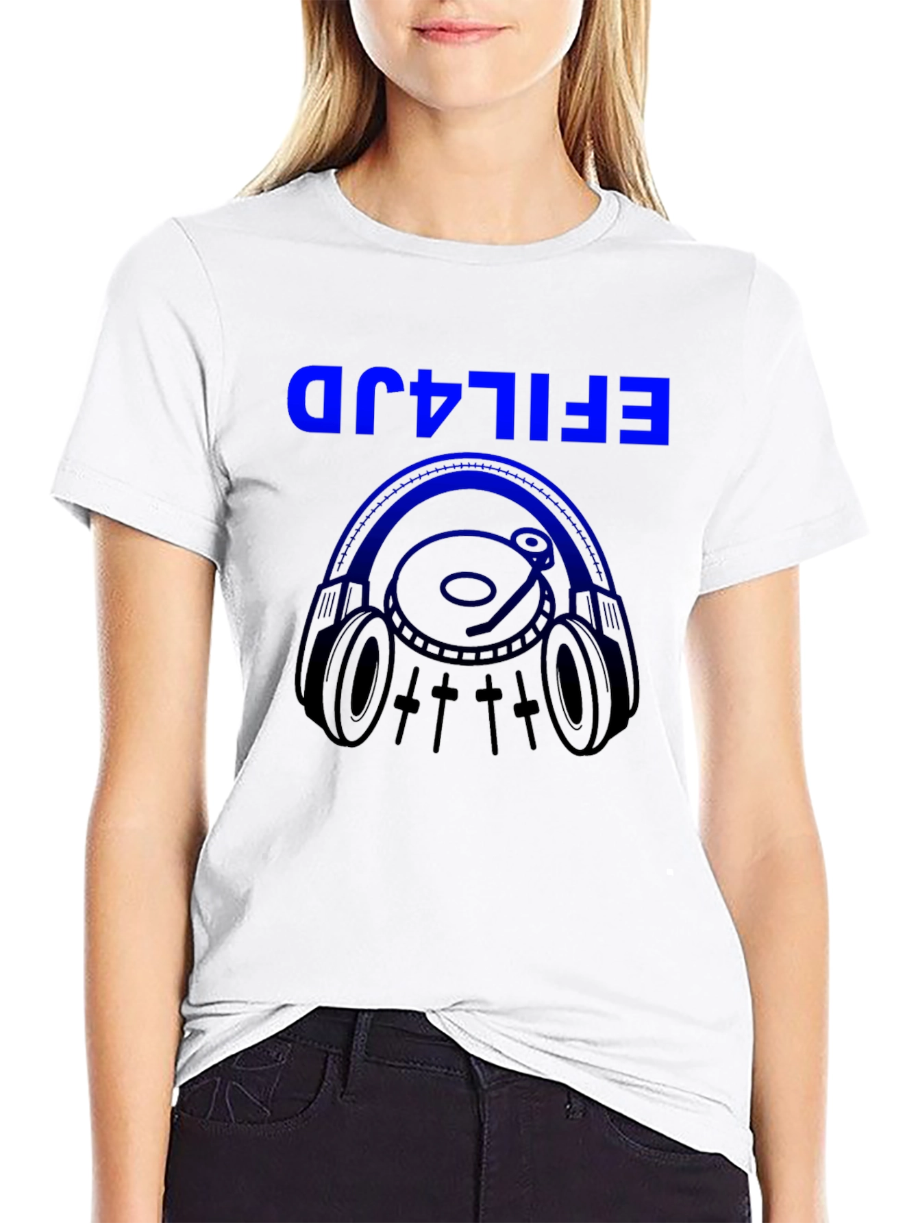 DJ Headphones Graphic T-Shirt - Black