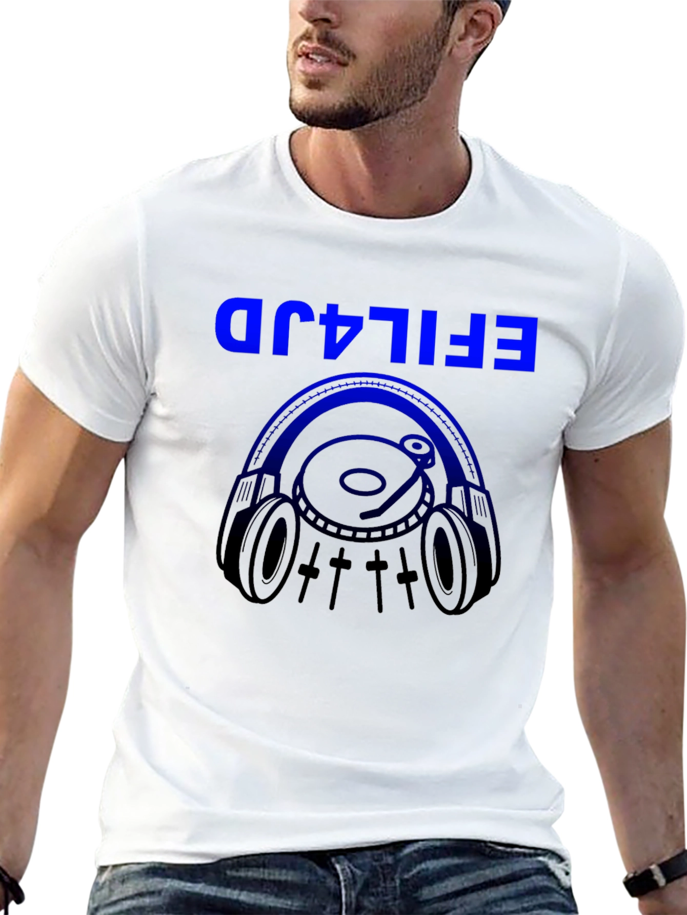 DJ Headphones Graphic T-Shirt - Black