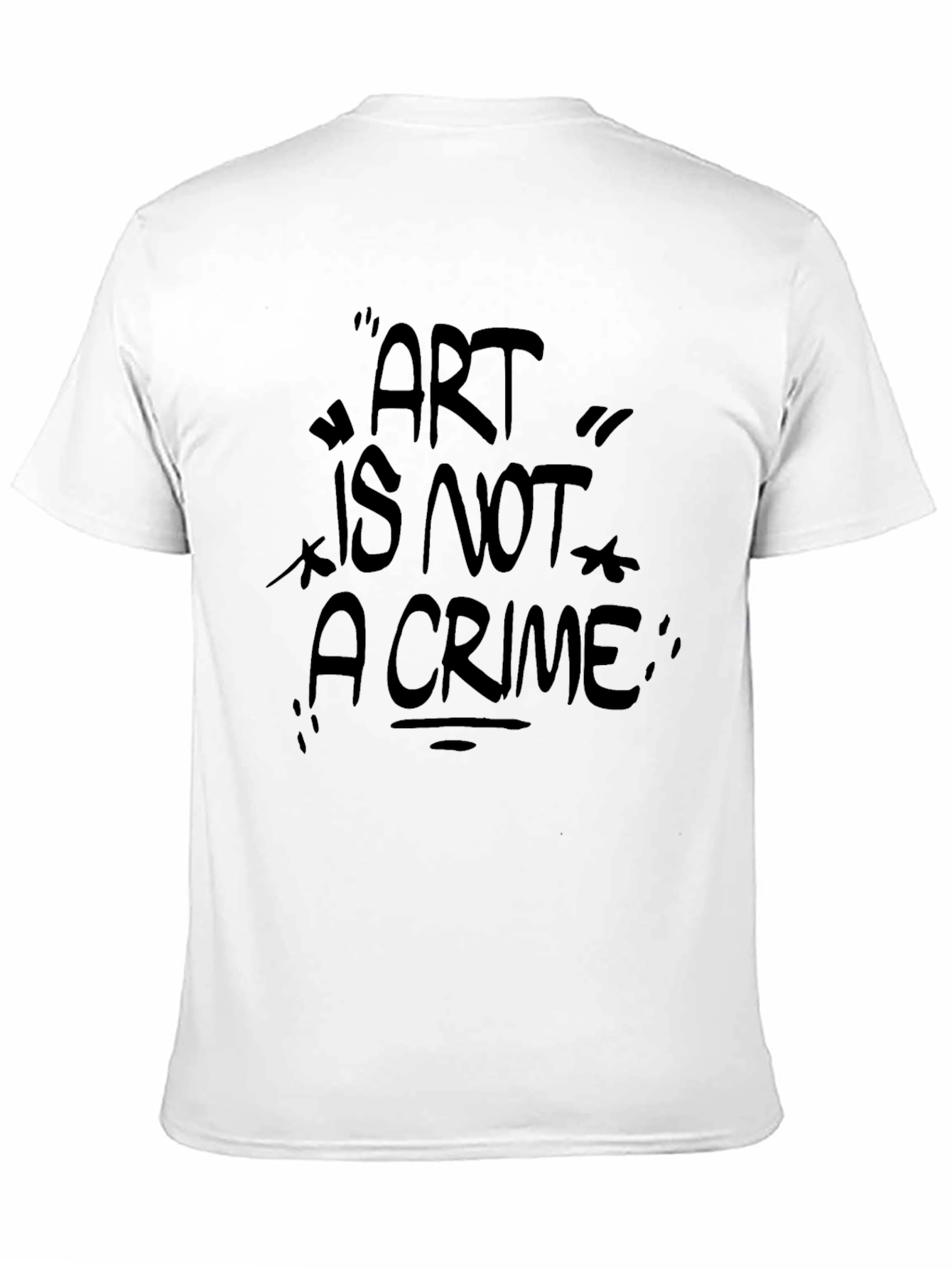 Art Is Not A Crime Black Graphic Tee Shirt