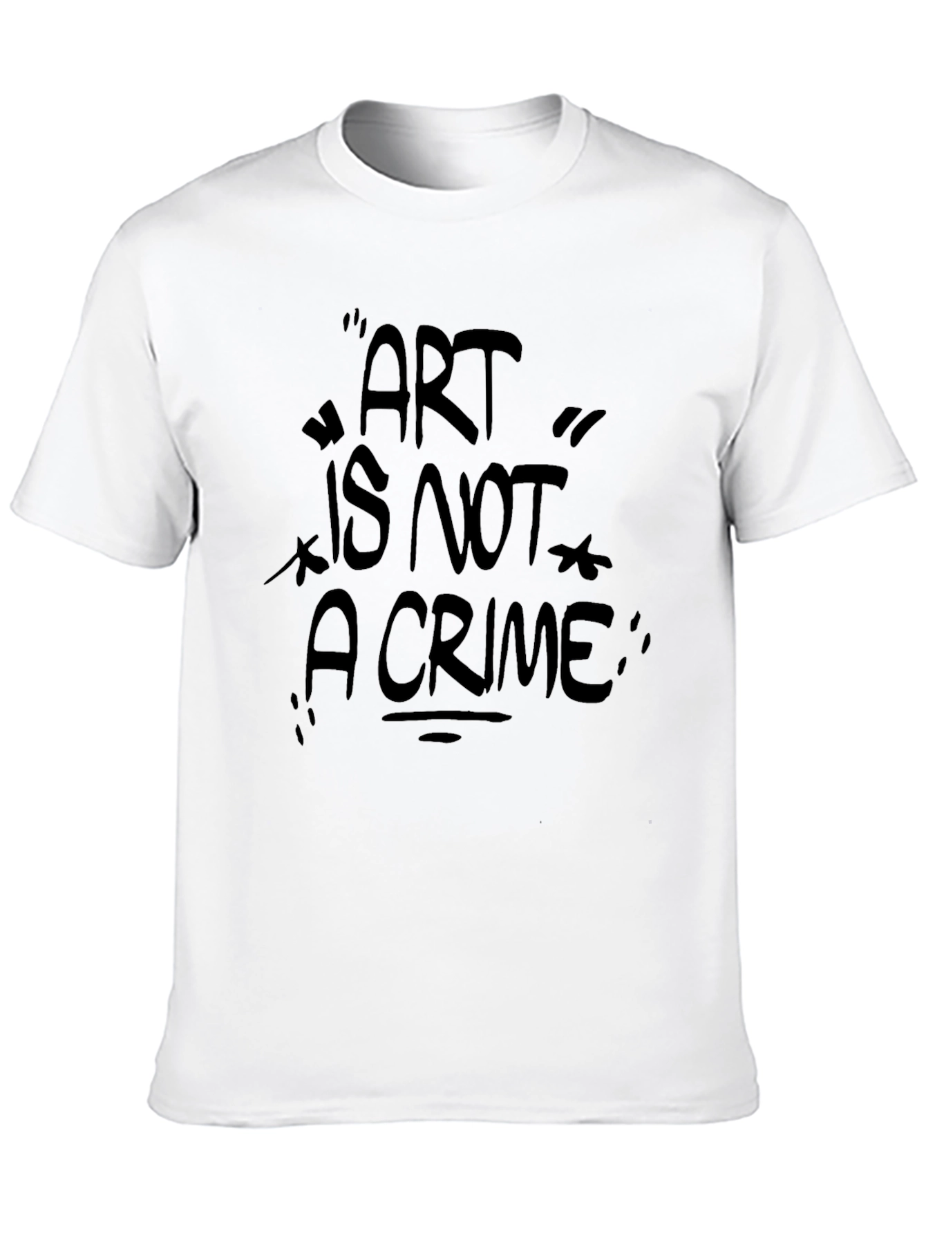 Art Is Not A Crime Black Graphic Tee Shirt