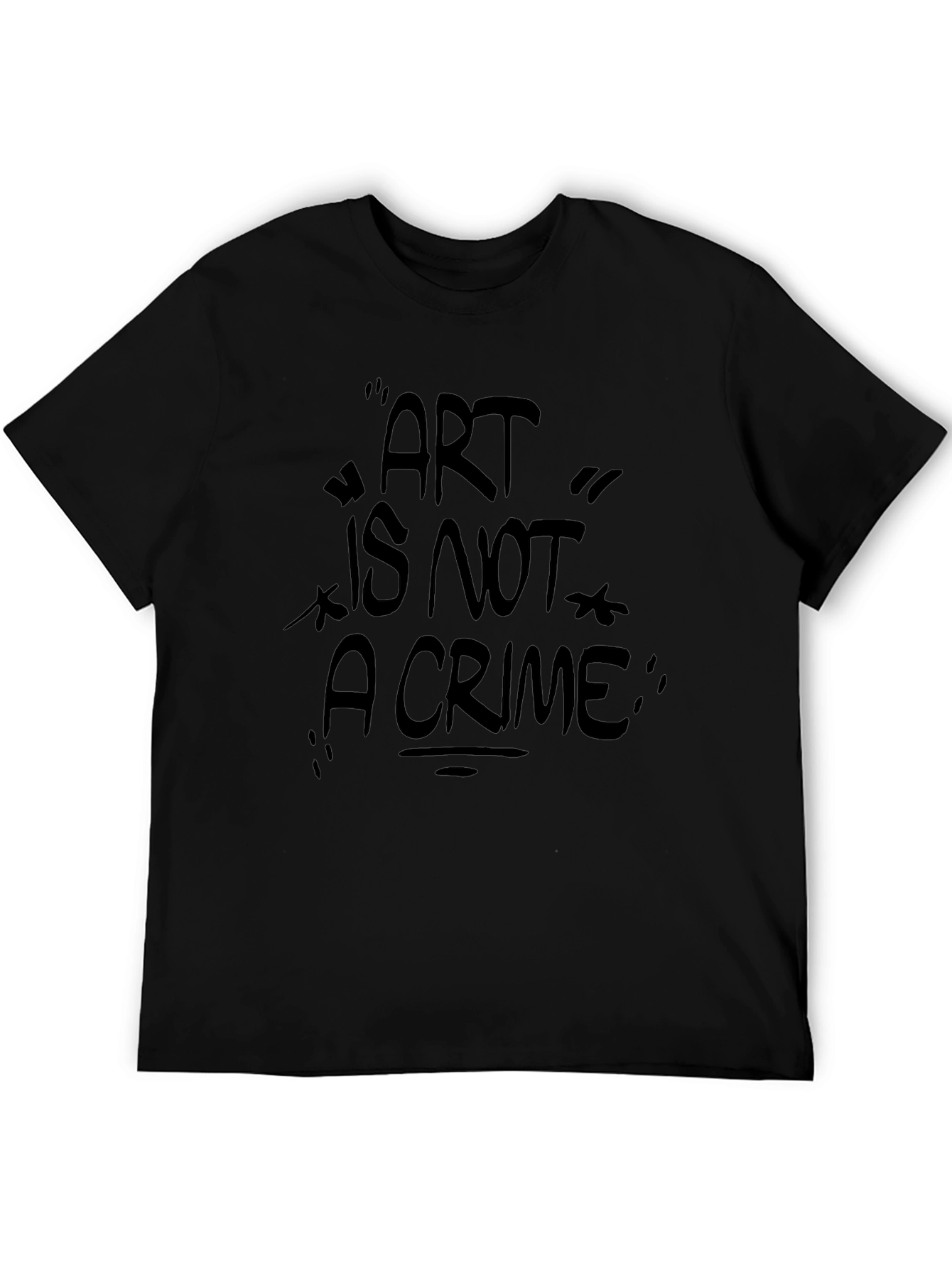 Art Is Not A Crime Black Graphic Tee Shirt