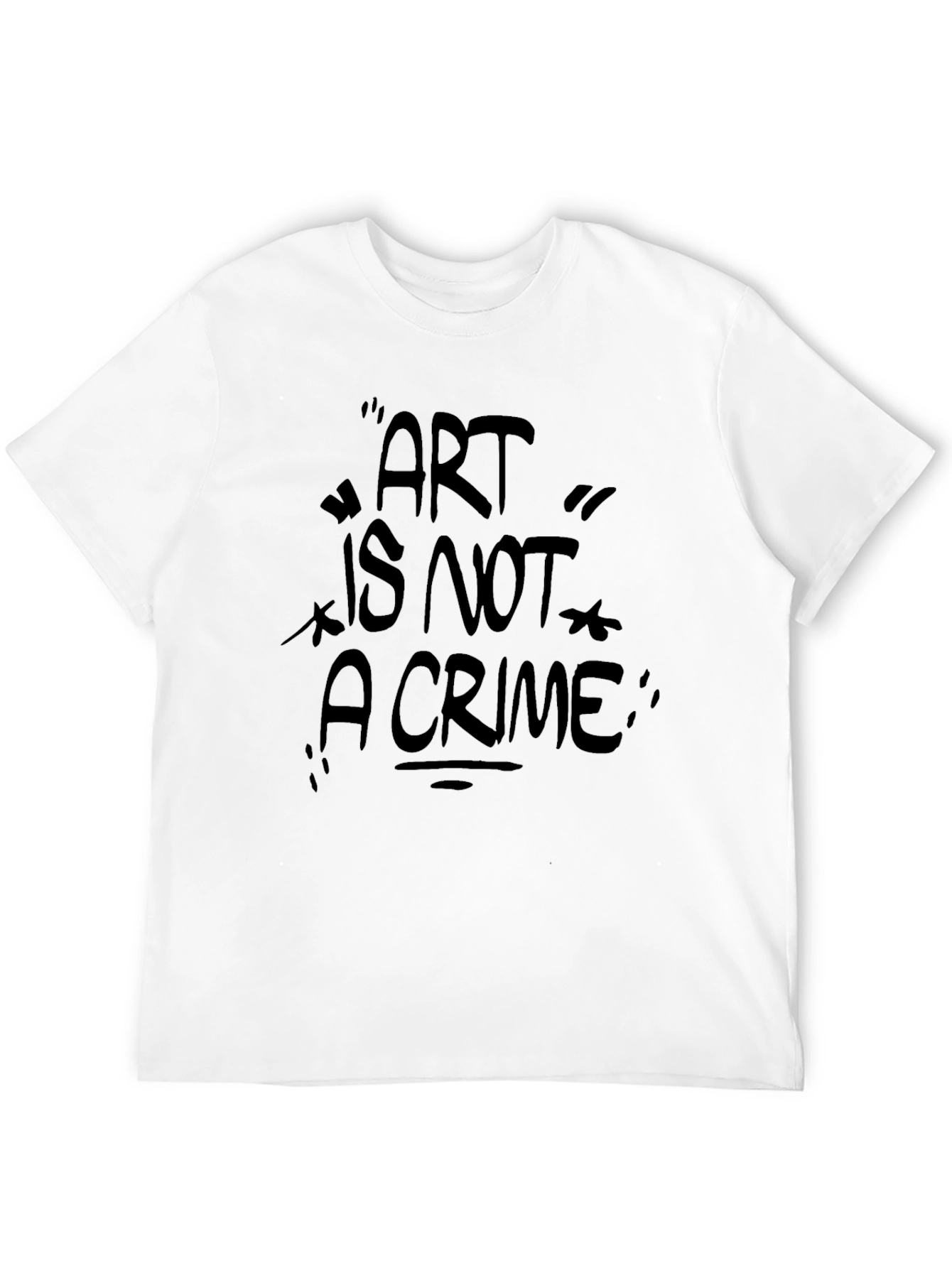 Art Is Not A Crime Black Graphic Tee Shirt