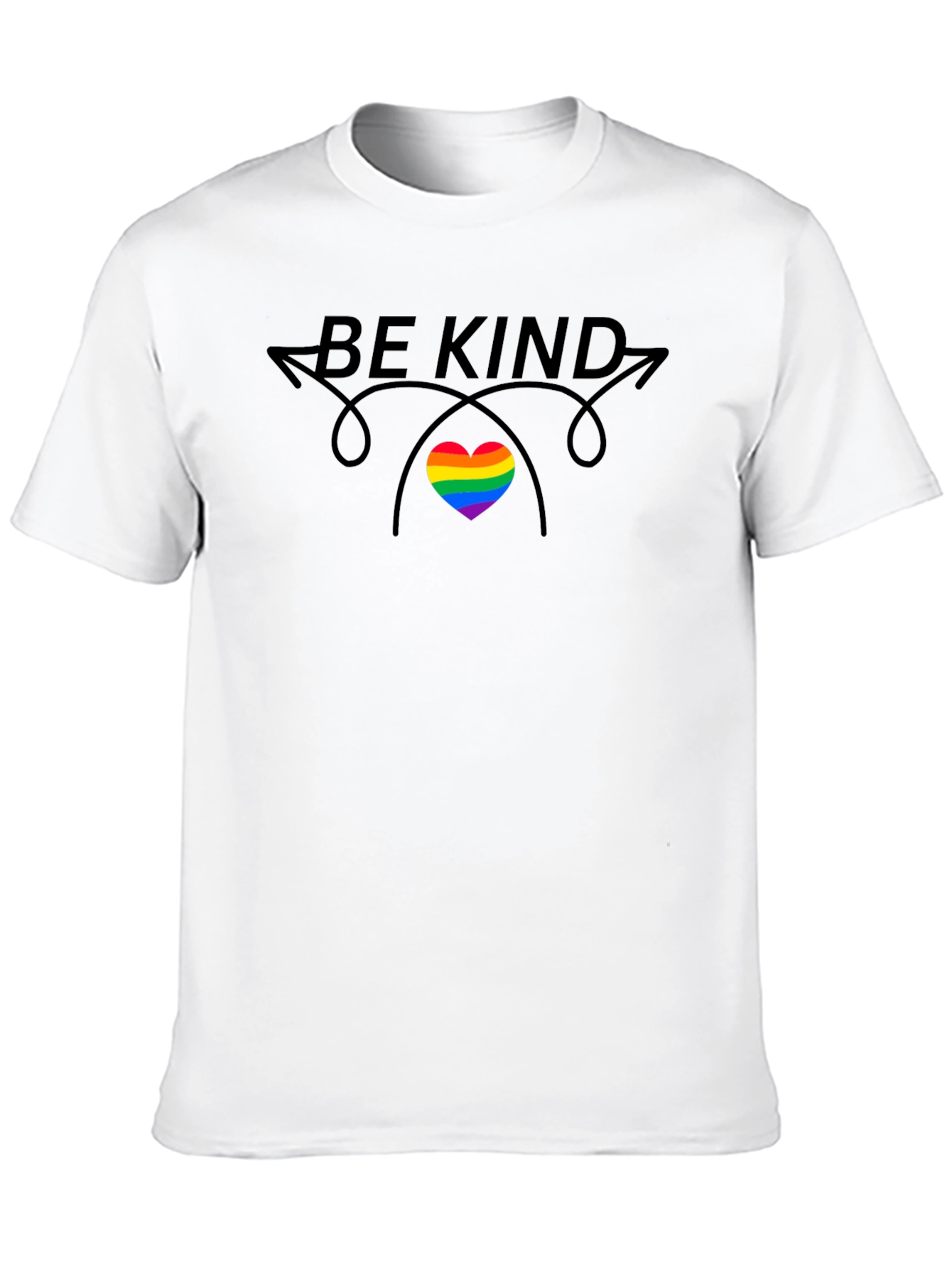Be Kind Rainbow Heart Graphic T-Shirt