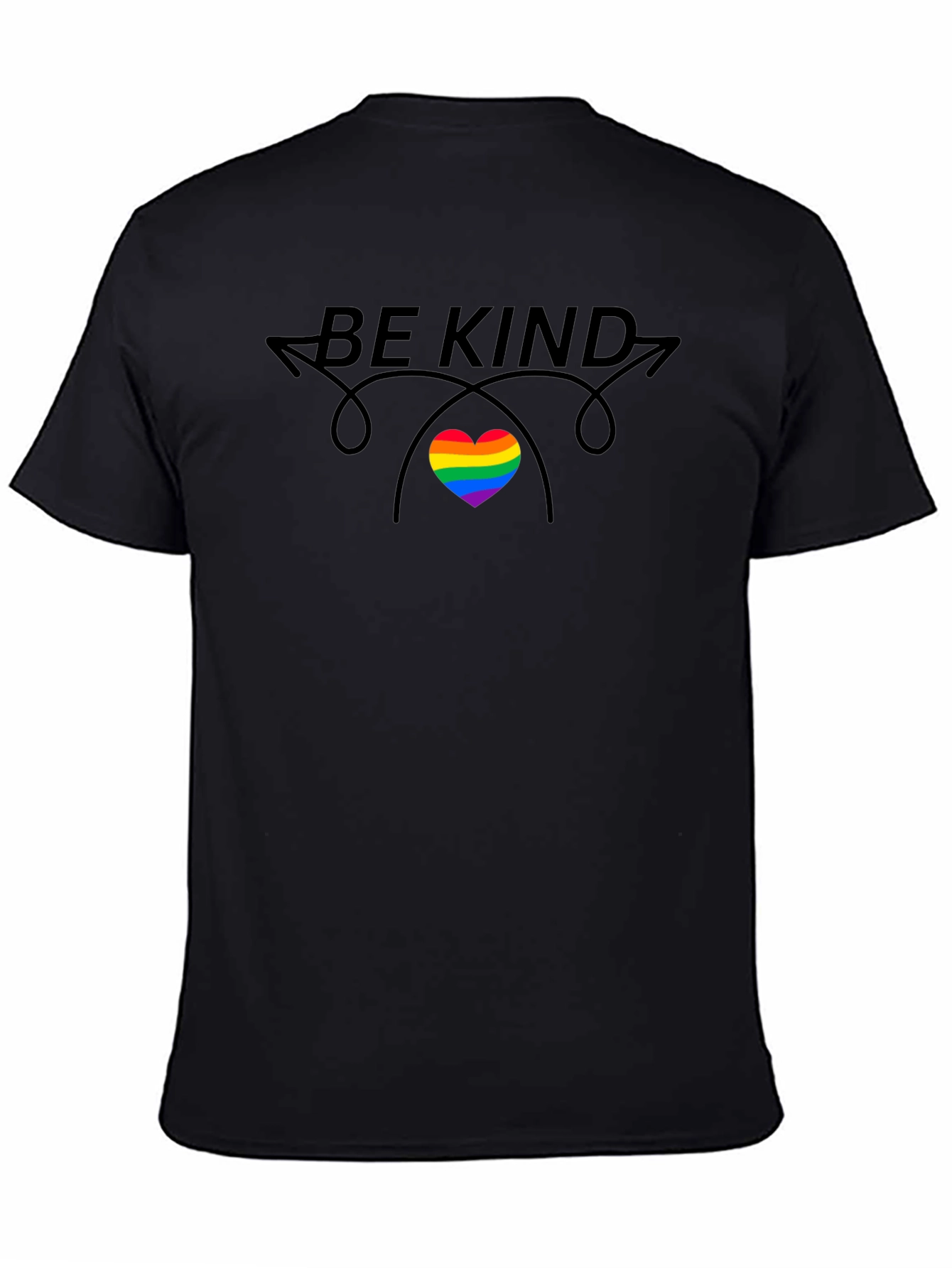 Be Kind Rainbow Heart Graphic T-Shirt