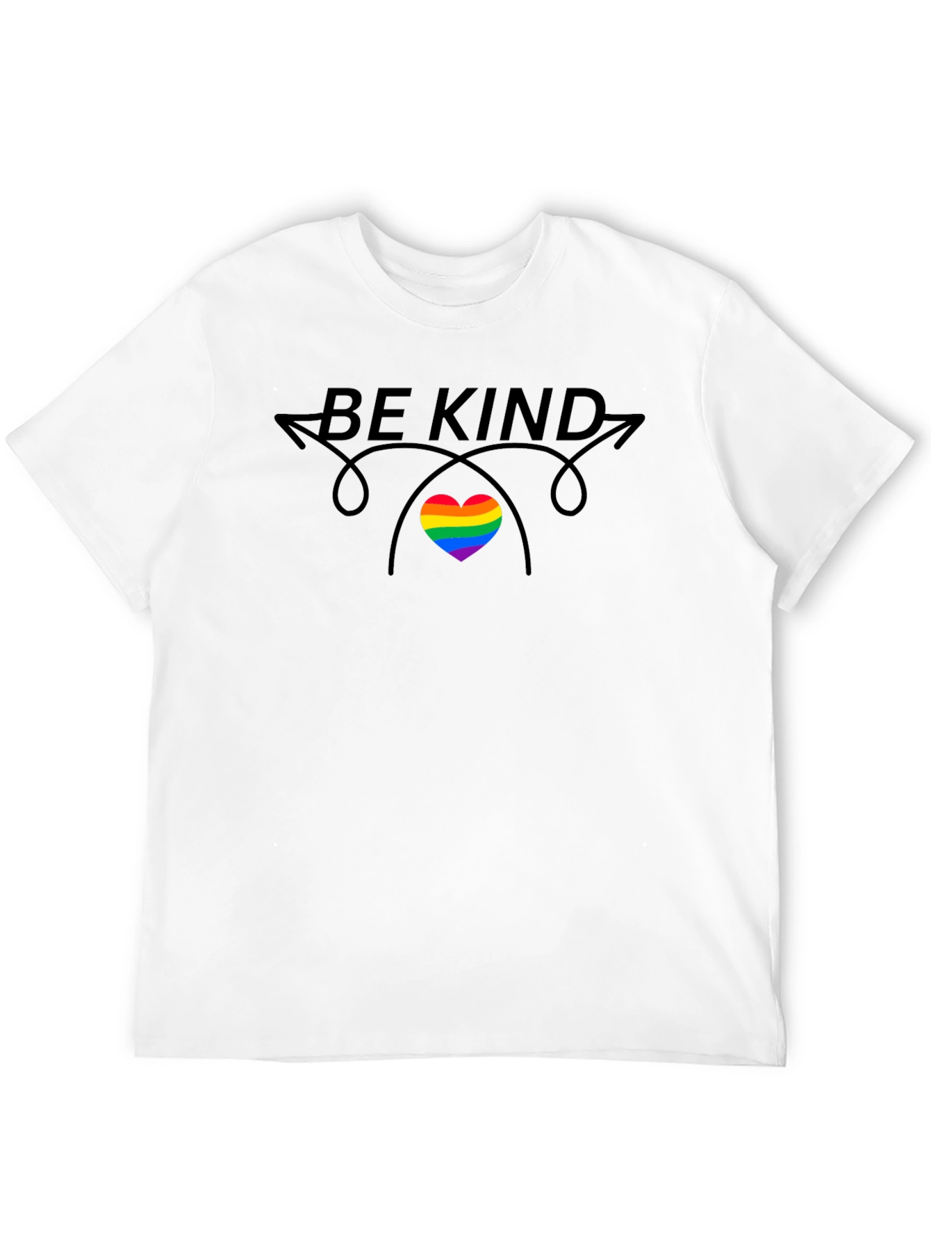 Be Kind Rainbow Heart Graphic T-Shirt