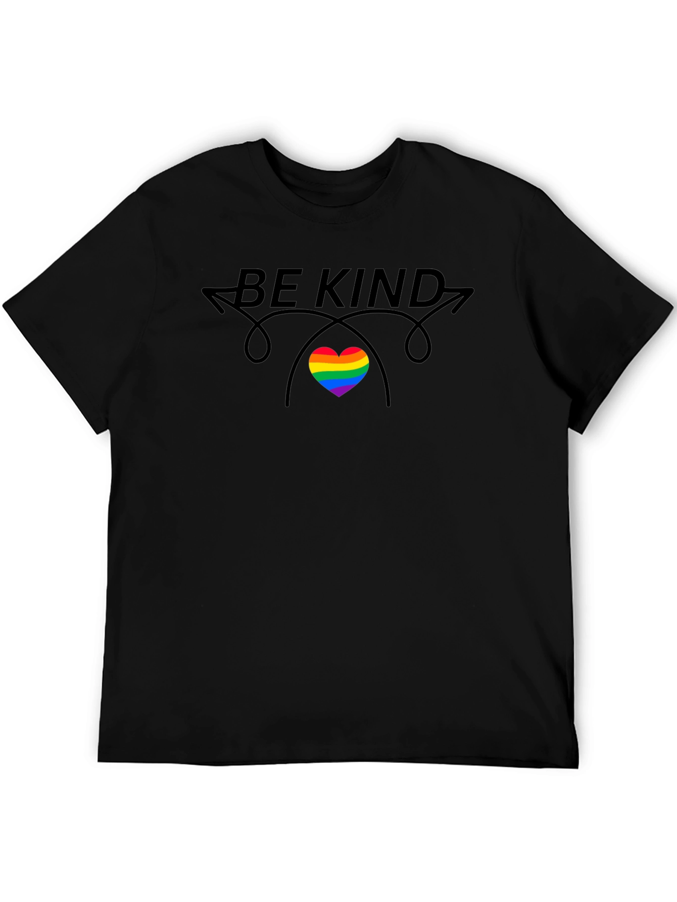Be Kind Rainbow Heart Graphic T-Shirt