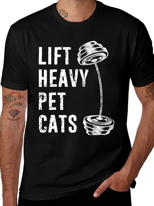 Lift Heavy Pet Cats Graphic T-Shirt