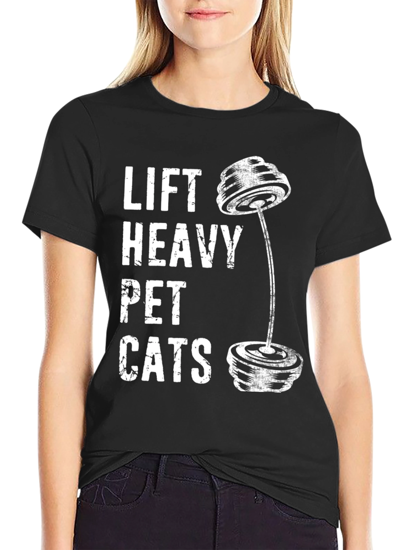 Lift Heavy Pet Cats Graphic T-Shirt