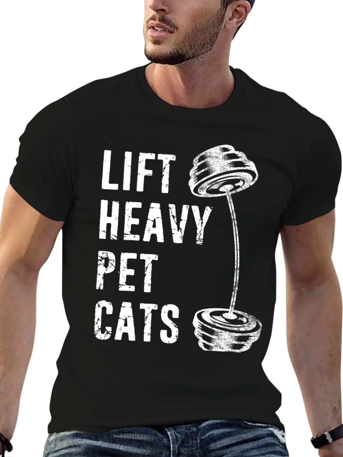 Lift Heavy Pet Cats Graphic T-Shirt