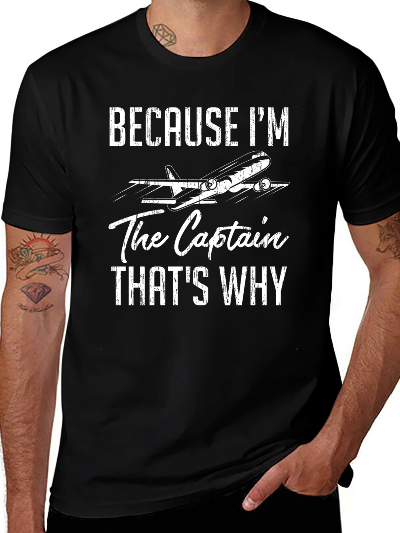 Pilot Captain T-Shirt | Because Im The Captain