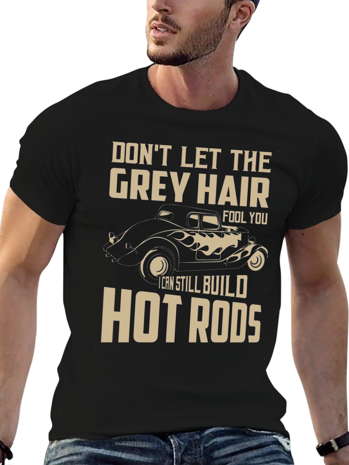 Grey Hair Hot Rods T-Shirt - Car Lover Tee