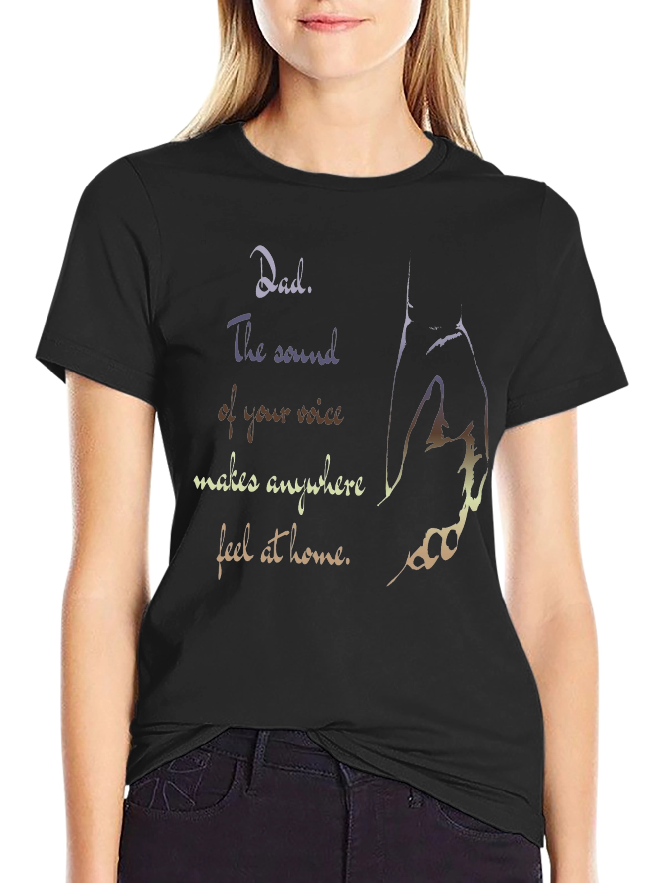 Dad Sentimental Graphic Print Black T-Shirt