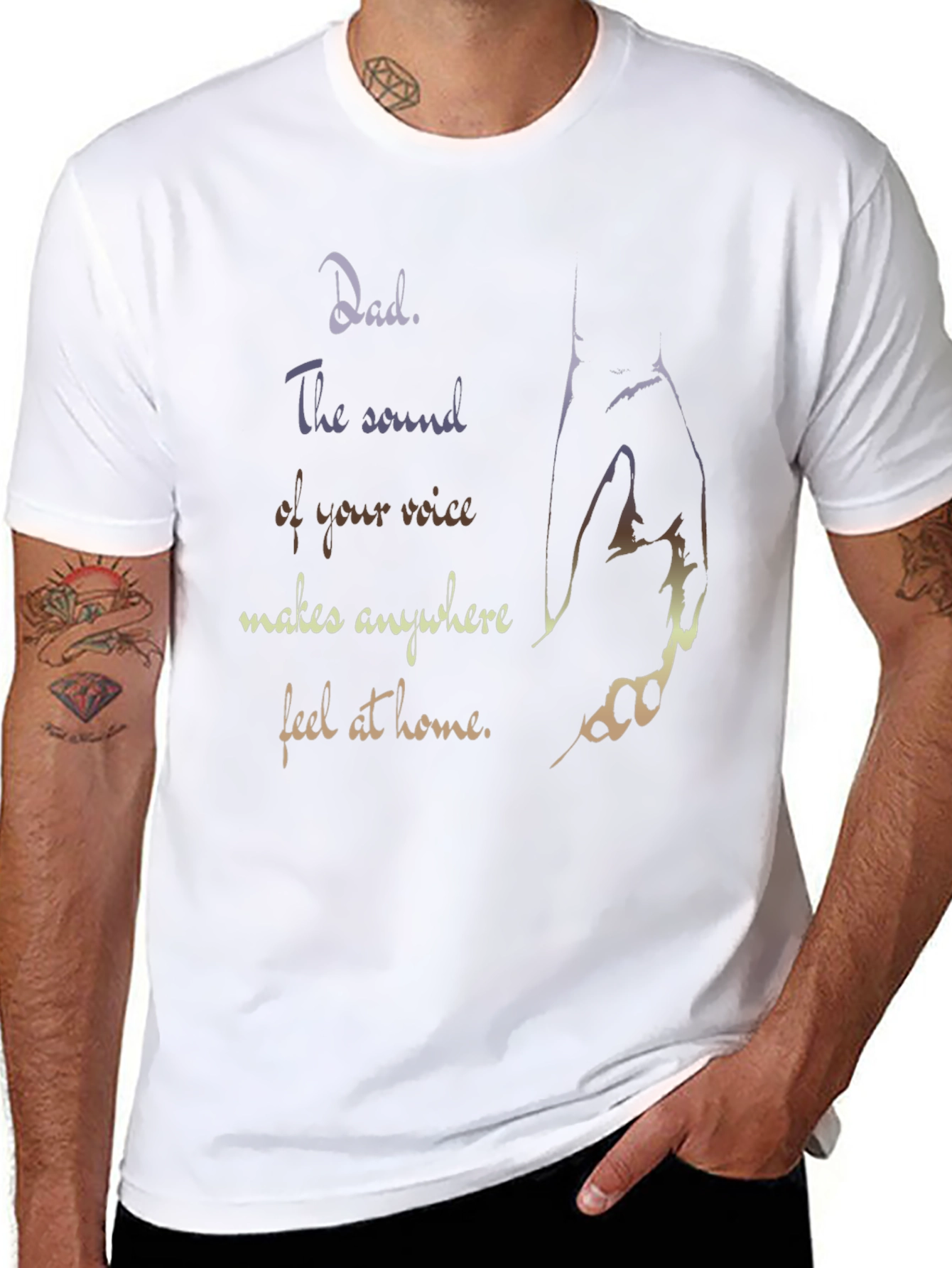 Dad Sentimental Graphic Print Black T-Shirt