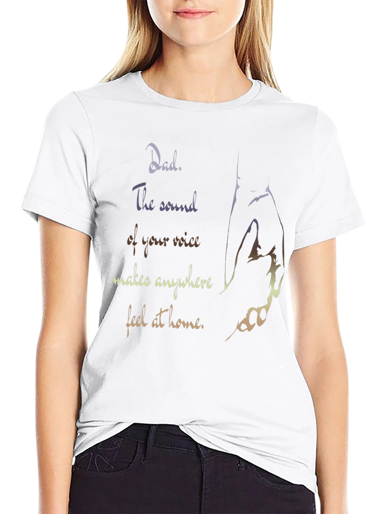 Dad Sentimental Graphic Print Black T-Shirt