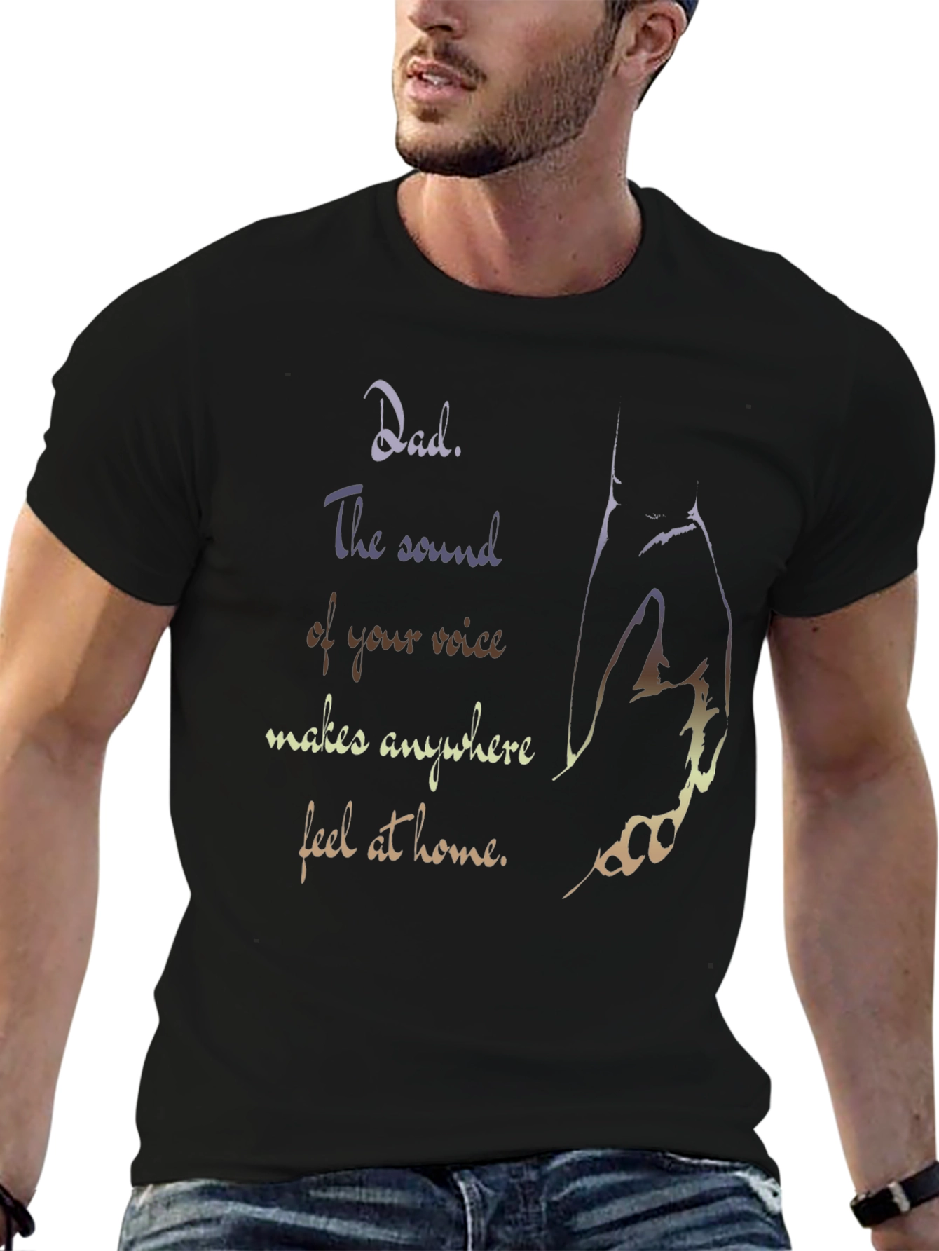 Dad Sentimental Graphic Print Black T-Shirt