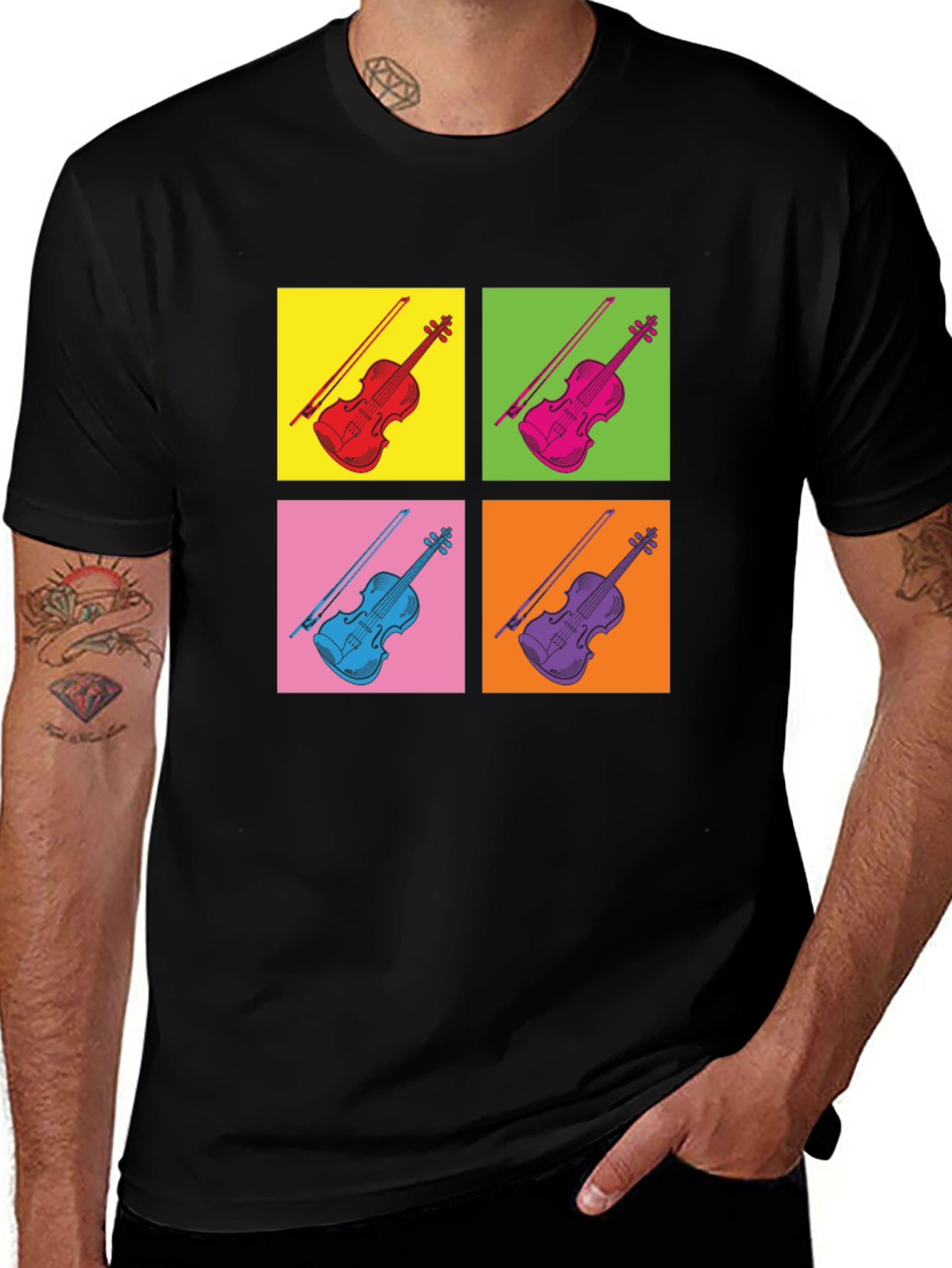 Pop Art Violin T-Shirt - Musicians Tee