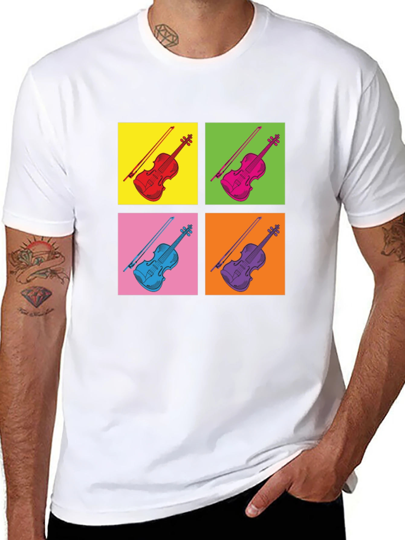 Pop Art Violin T-Shirt - Musicians Tee