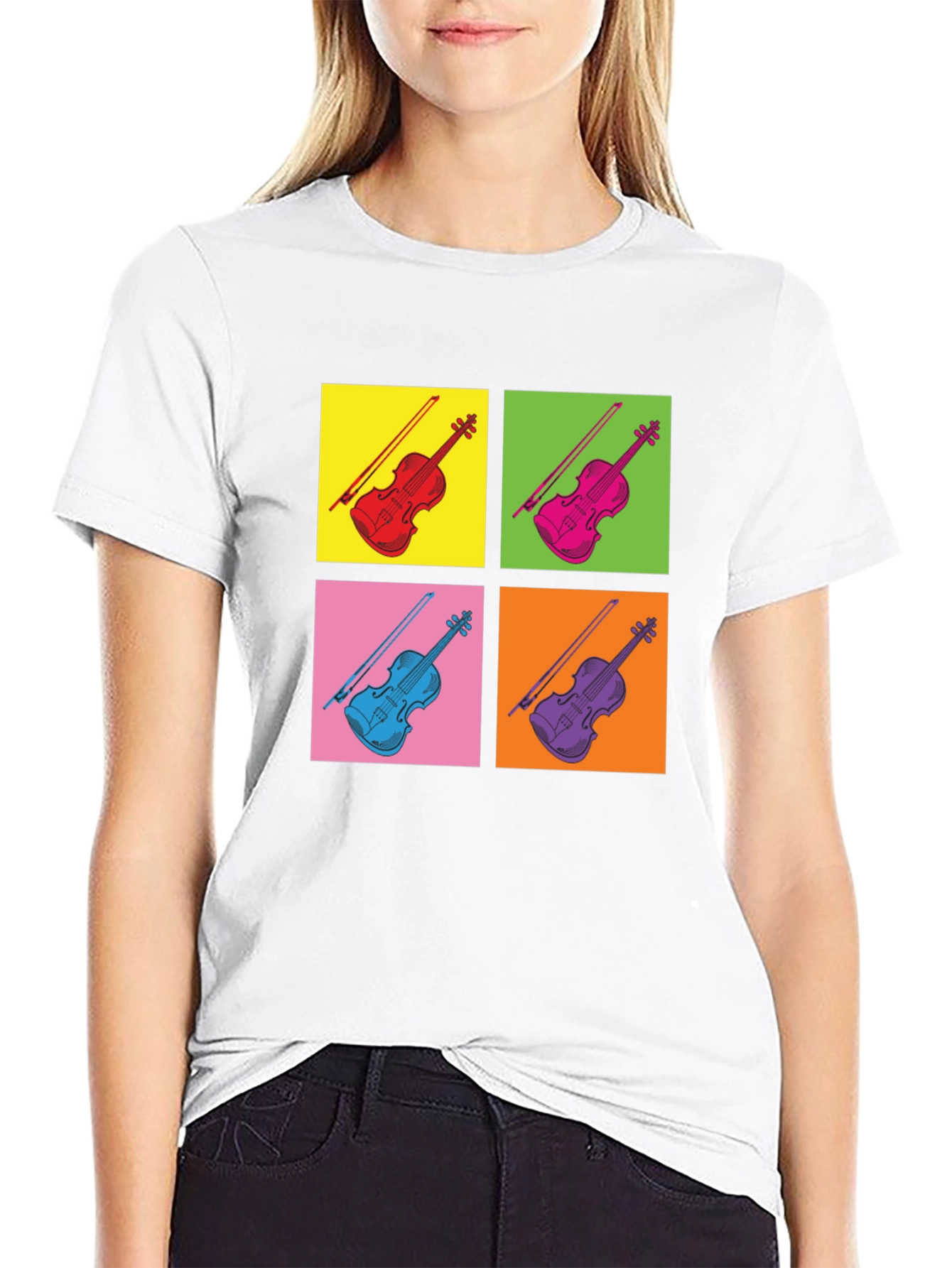 Pop Art Violin T-Shirt - Musicians Tee